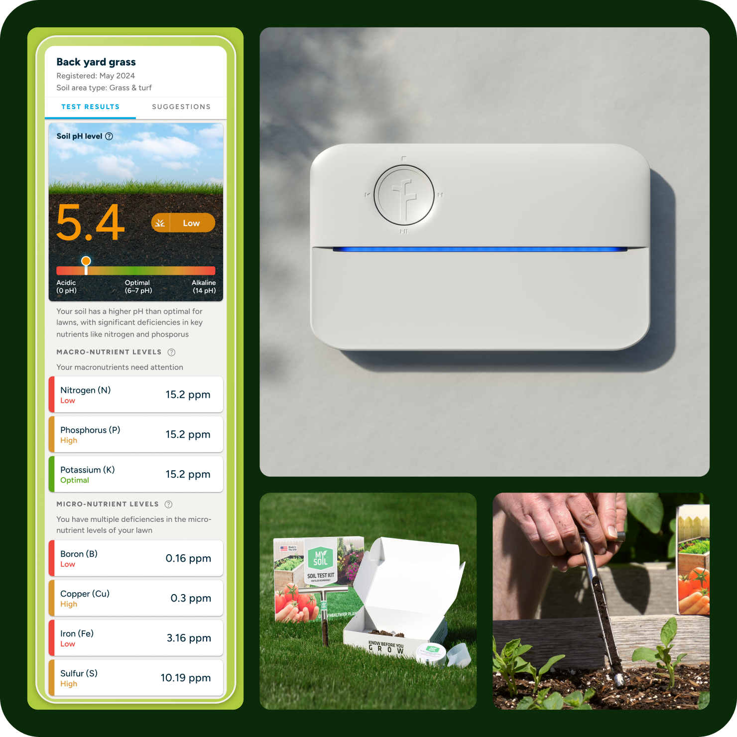 Soil nutrient report and Rachio Smart Sprinkler Controller