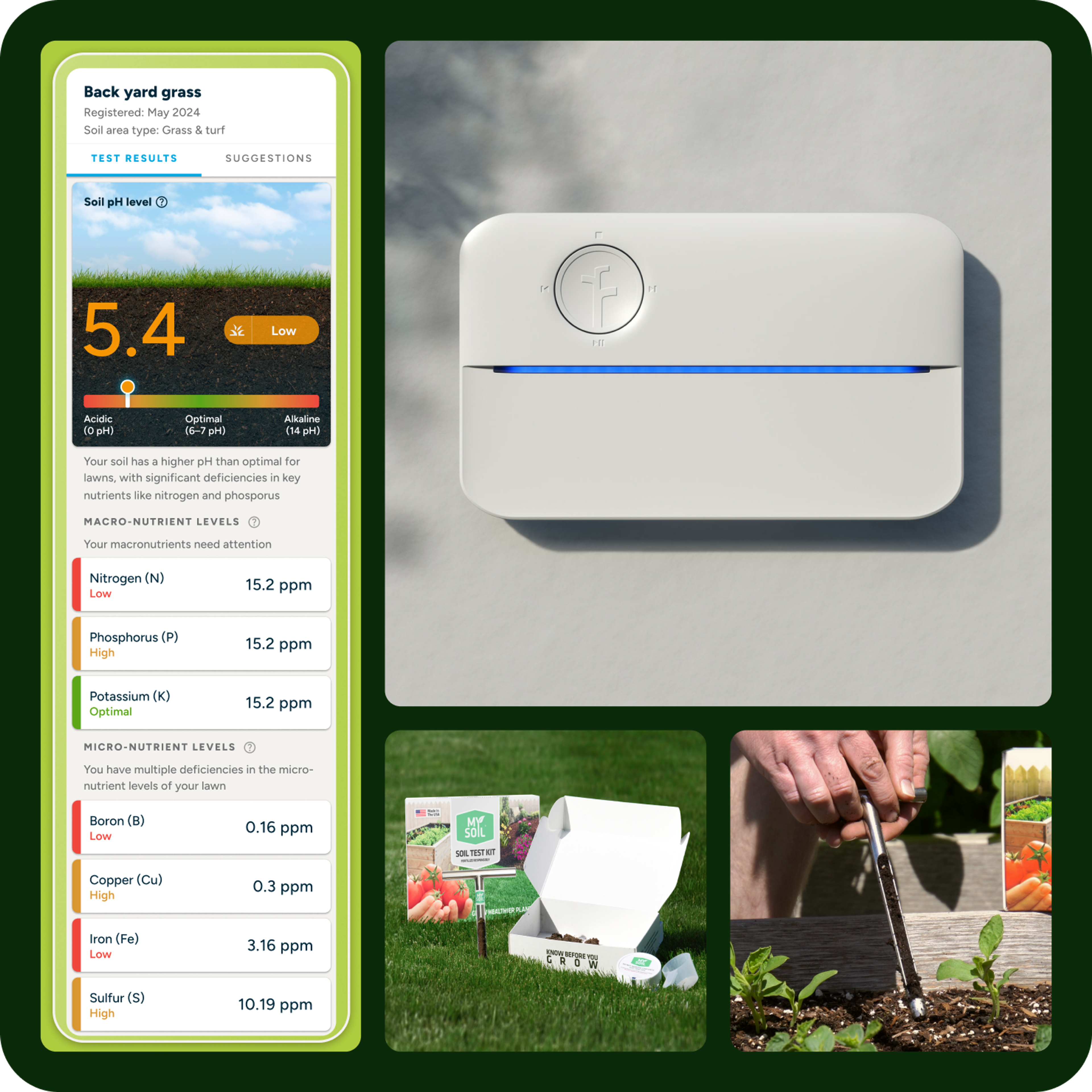 Soil nutrient report and Rachio Smart Sprinkler Controller