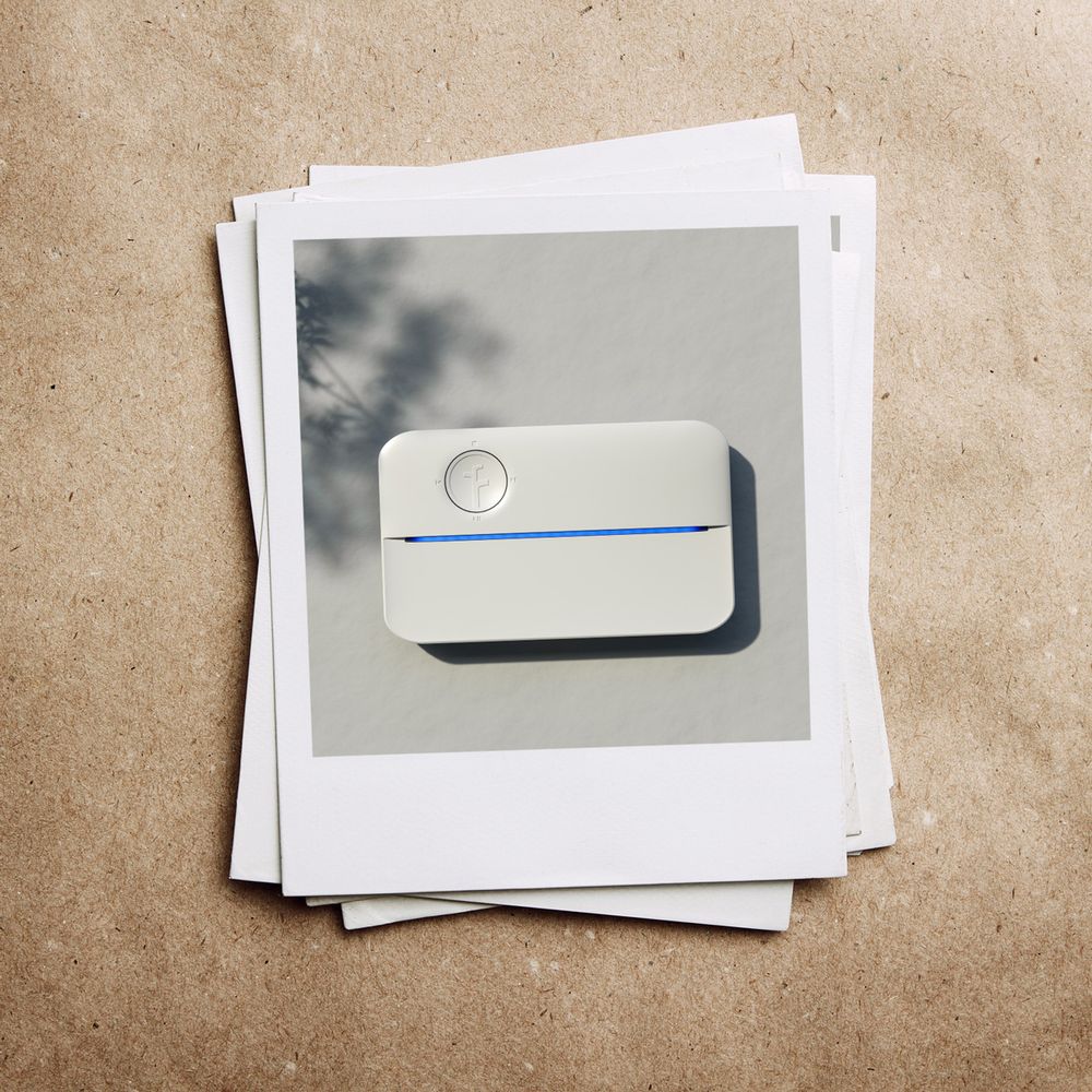 Stack of Polaroid pictures with Rachio 3 image on top