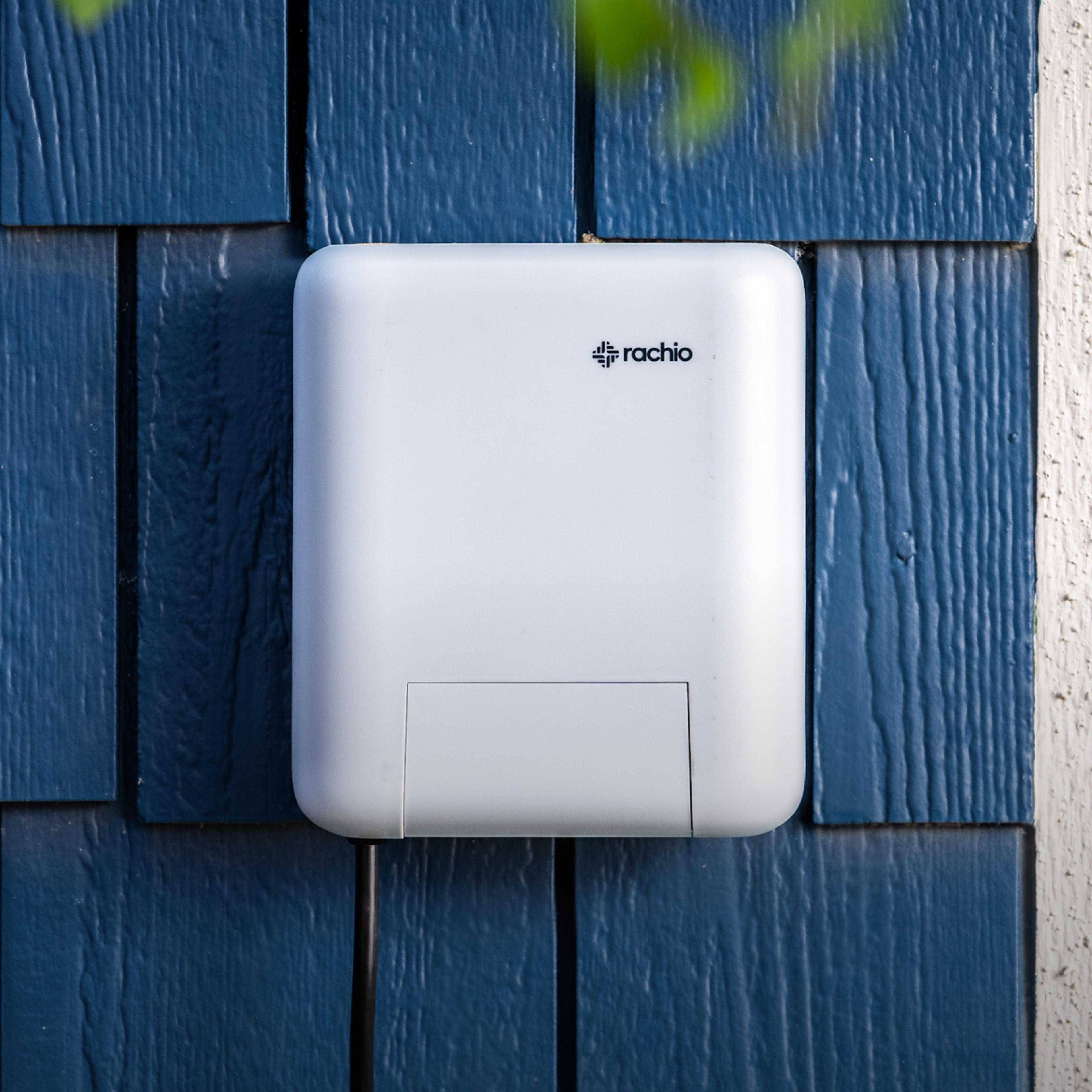 Smart Lighting Controller mounted on blue wall