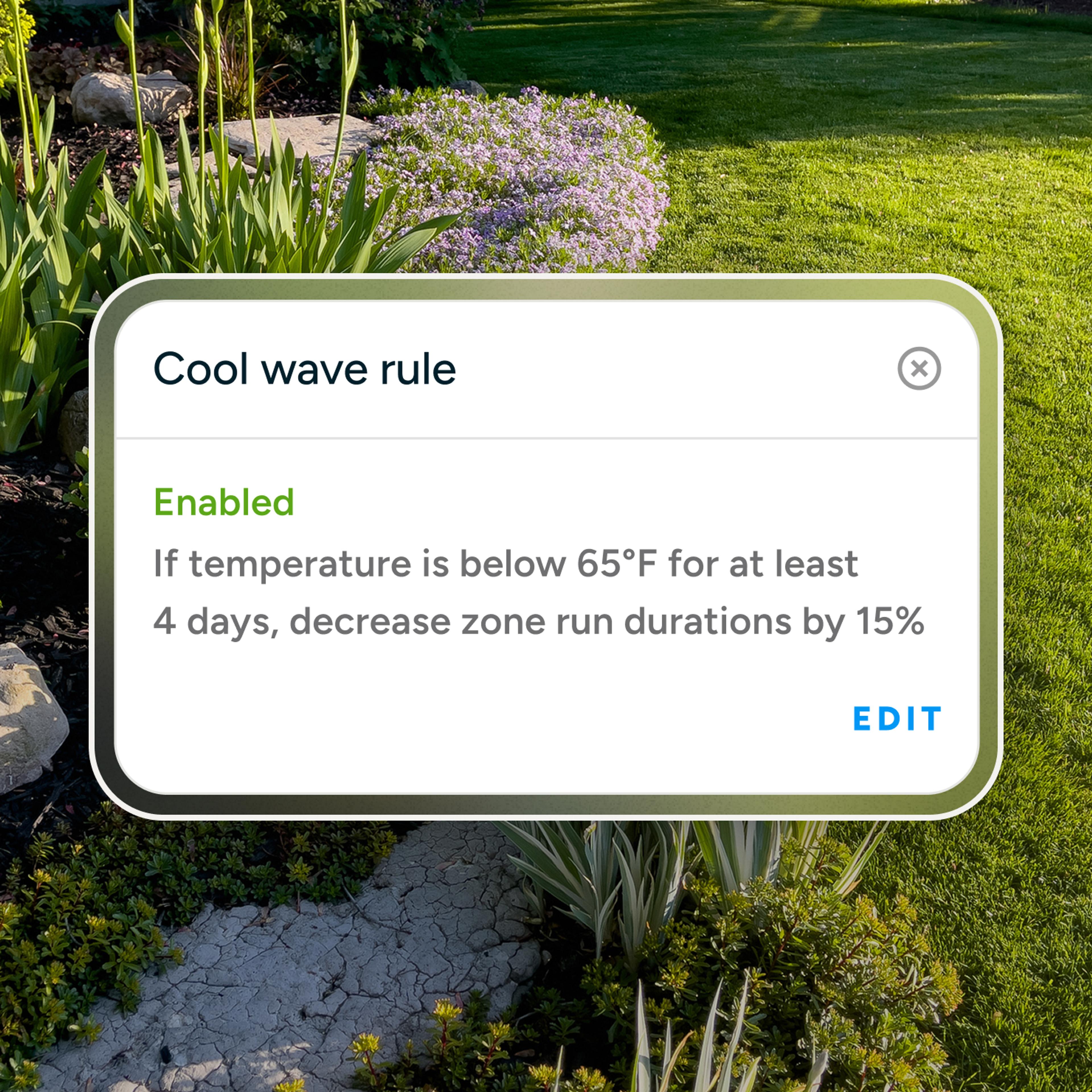 Cool rule example in Rachio App