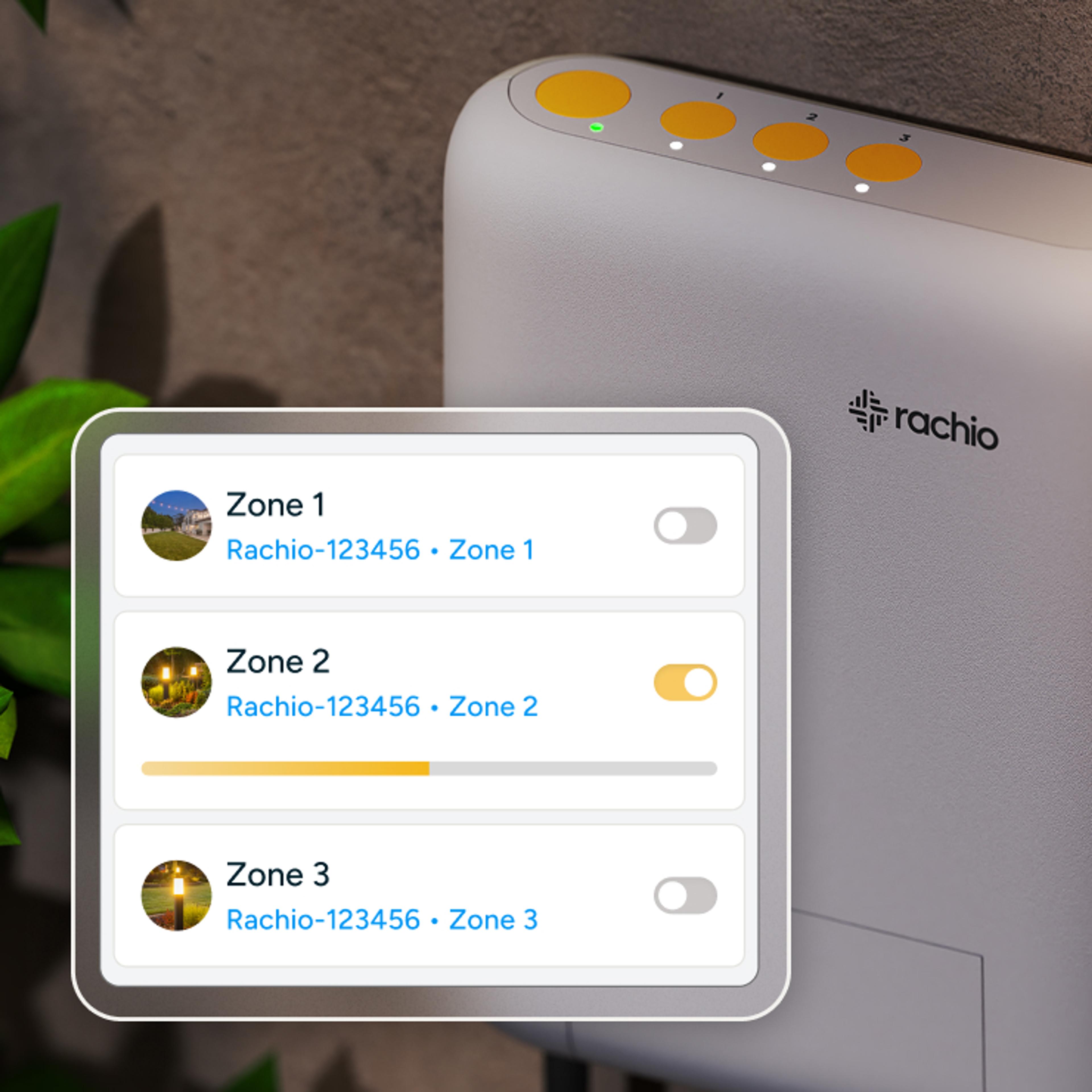 Zone buttons and app screen