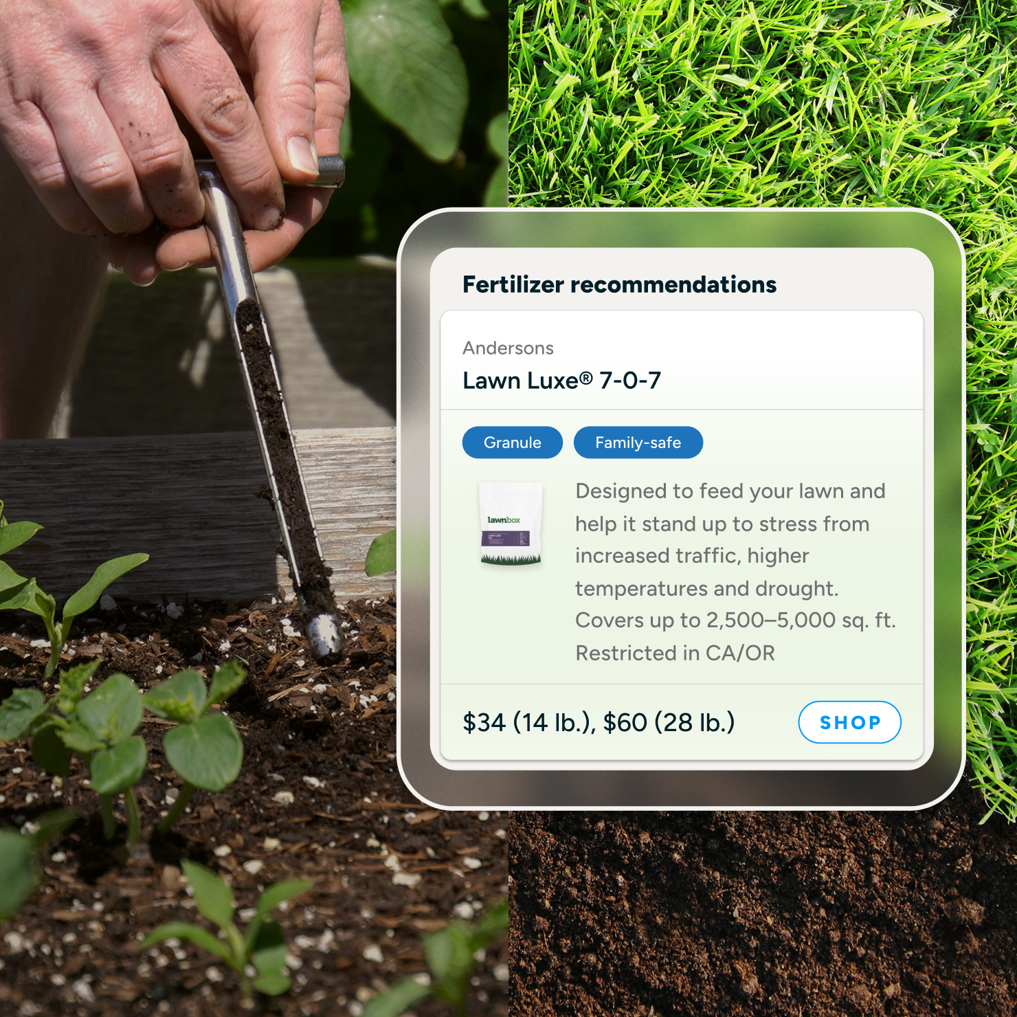 Soil test probe and fertilizer recommendation