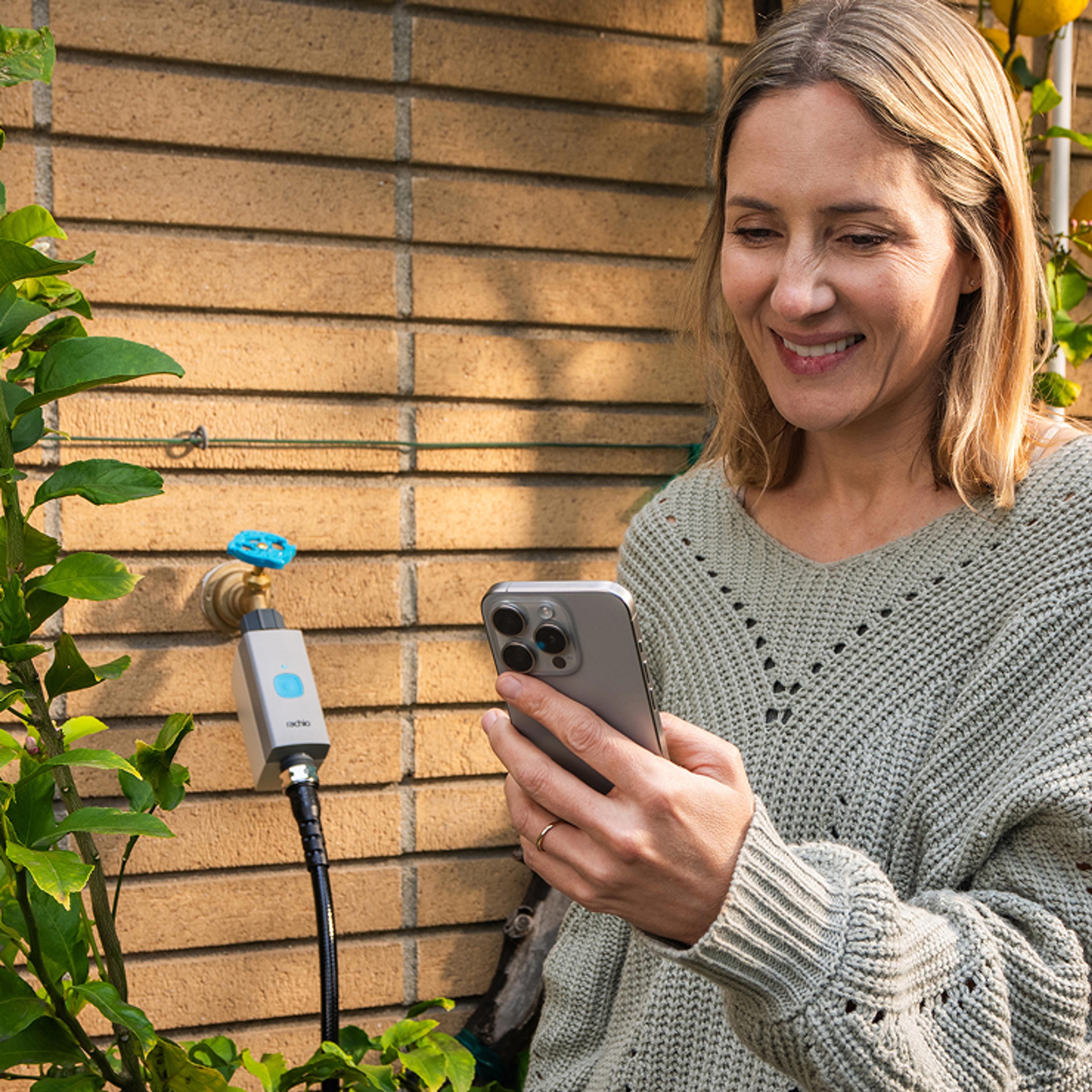 smart hose timer using Rachio app
