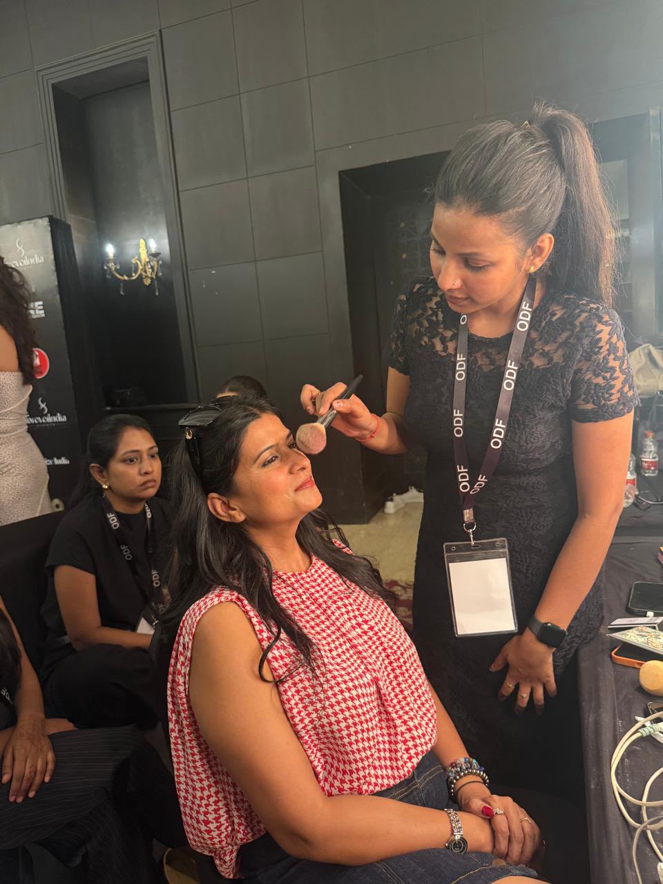 Photo: Neetu getting ready backstage before the event