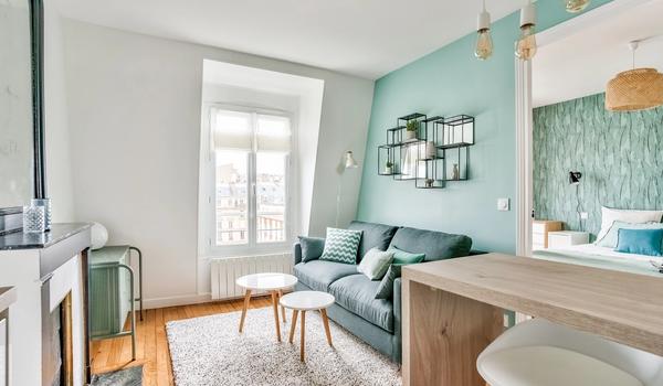 Appartement BATIGNOLLES, PARIS 17ÈME - Salon cuisine - Chasseur immobilier - Paris et Hauts-De-Seine