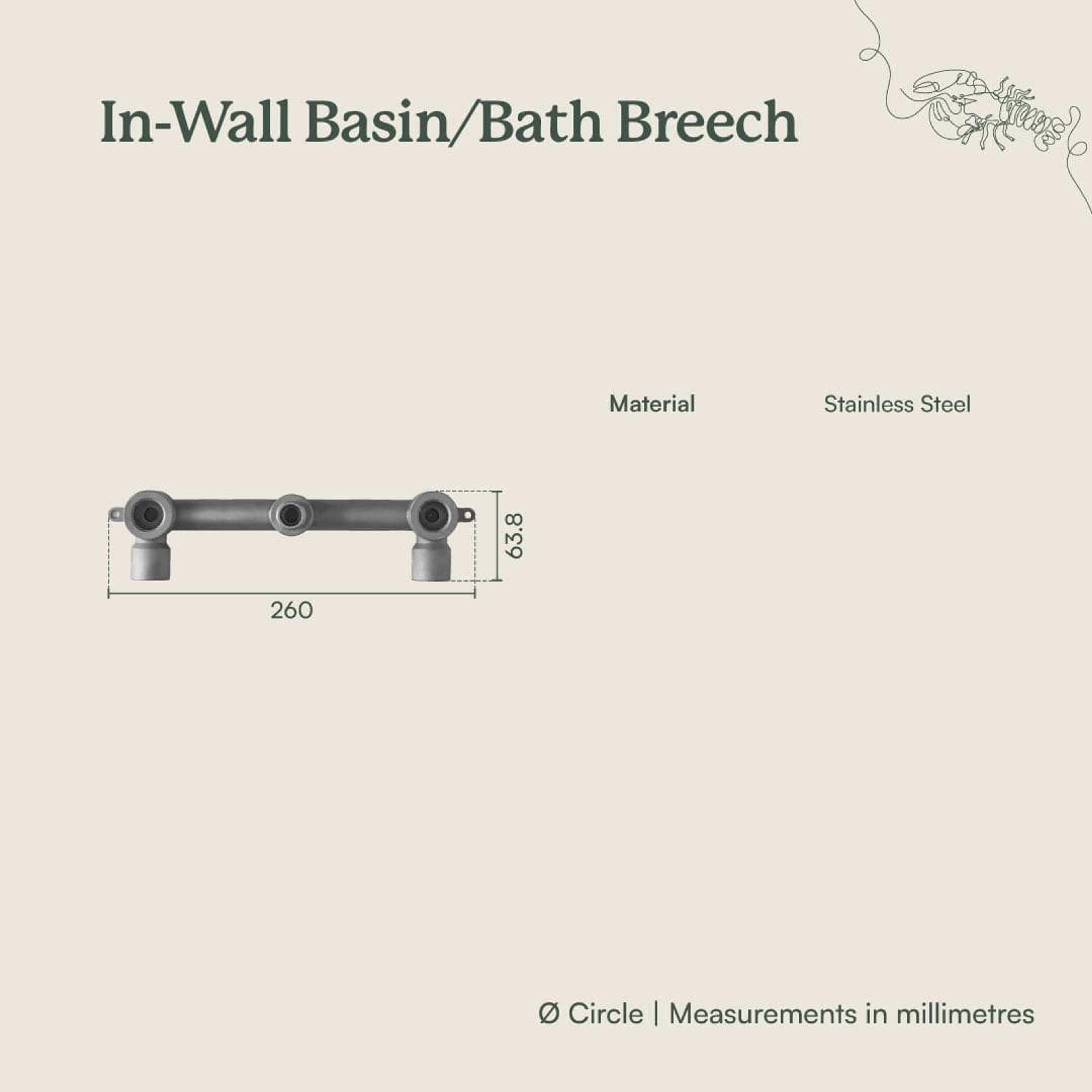 Yabby TAPWARE In Wall Basin-Bath Breech