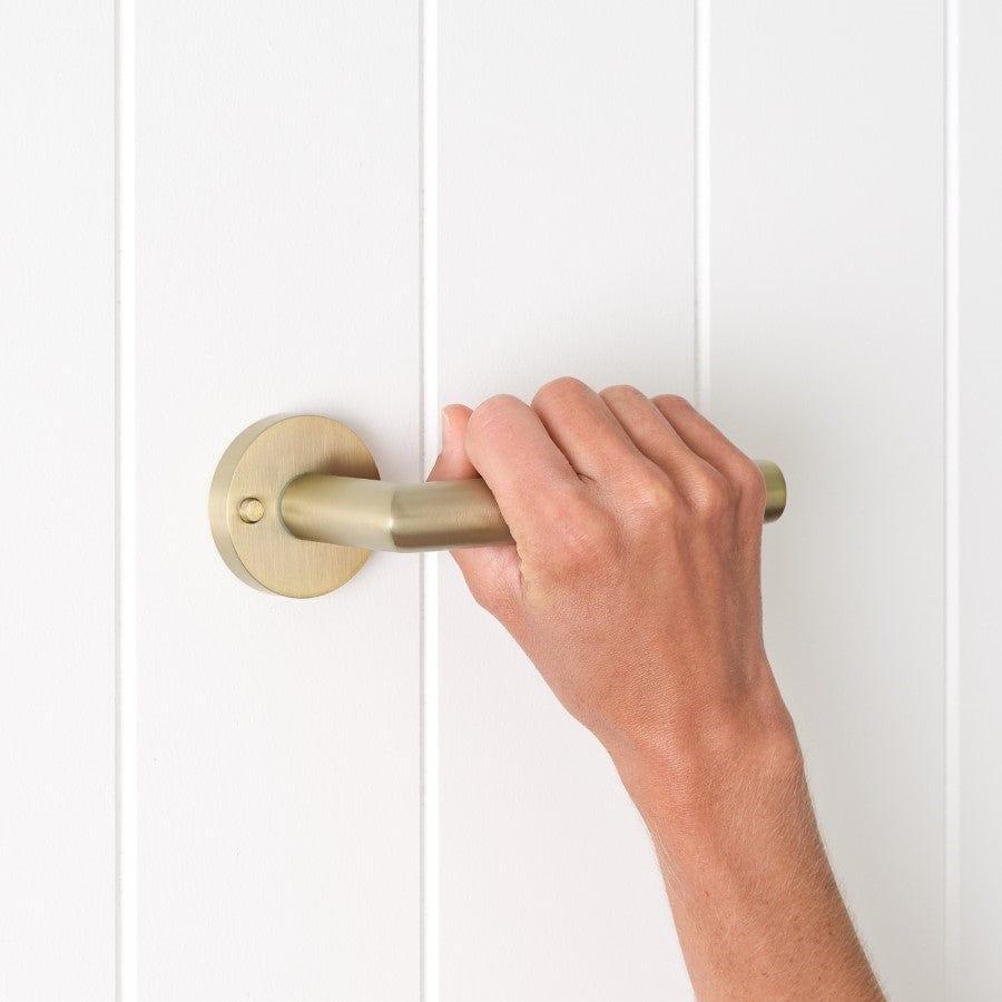 TileCloud TAPWARE Sydney Door Handle with Lock Warm Brushed Nickel