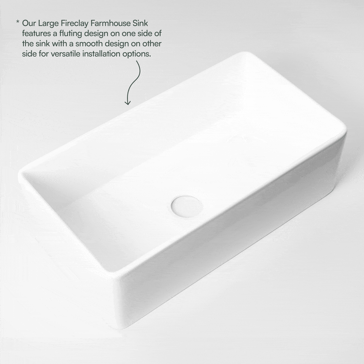 Large Farmhouse Fireclay Sink | TileCloud