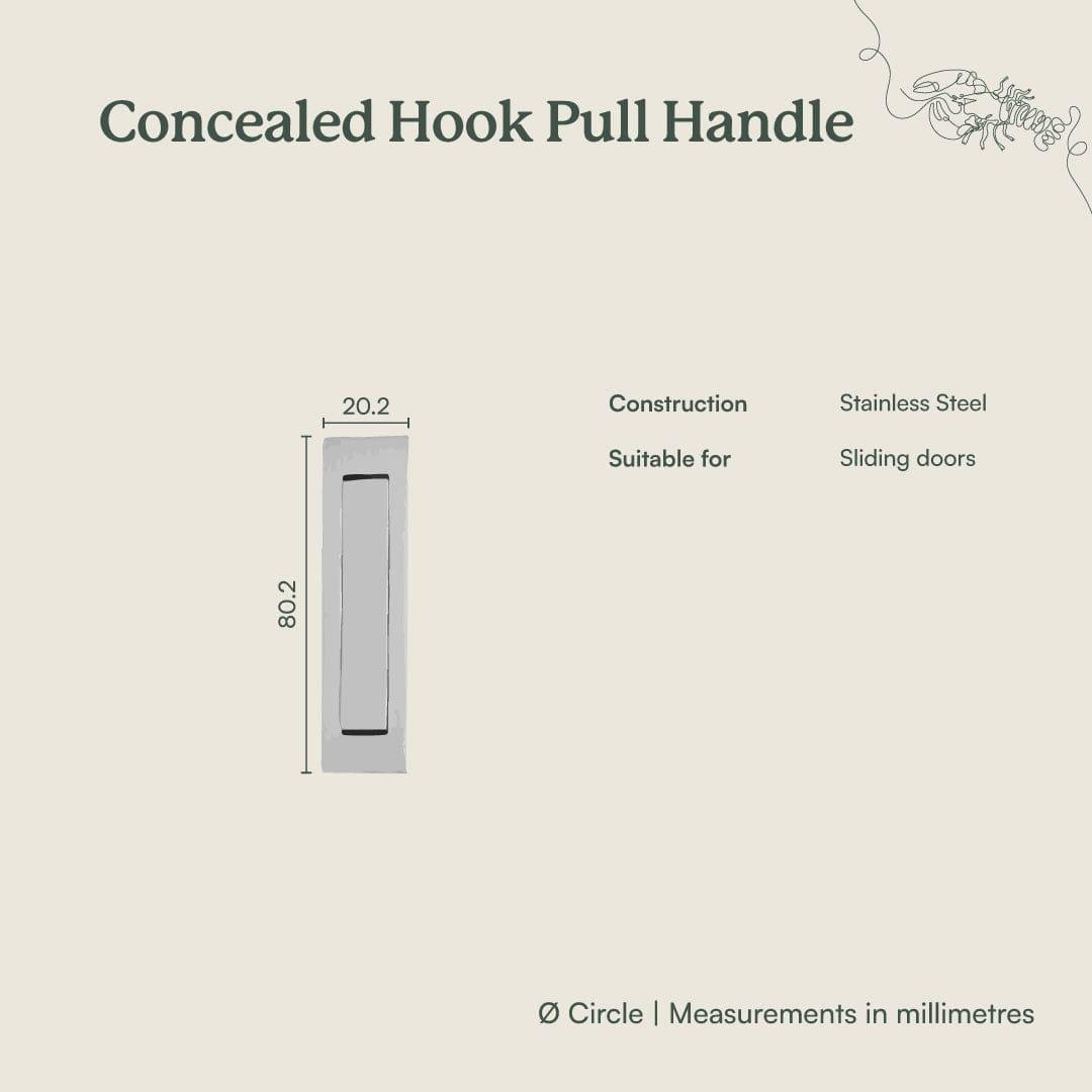 TileCloud TAPWARE Concealed Hook Pull Handle Warm Brushed Nickel