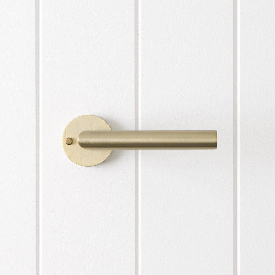 TileCloud TAPWARE Sydney Door Handle with Lock Warm Brushed Nickel