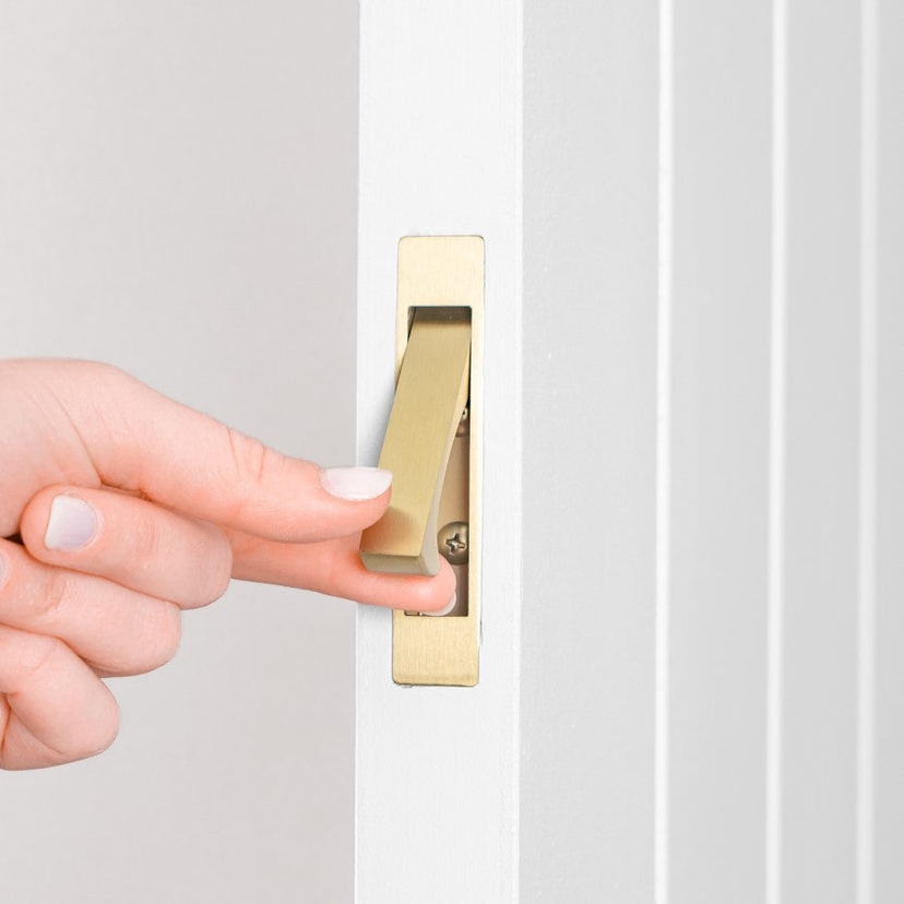 Concealed Hook Pull Handle Brushed Brass | Yabby