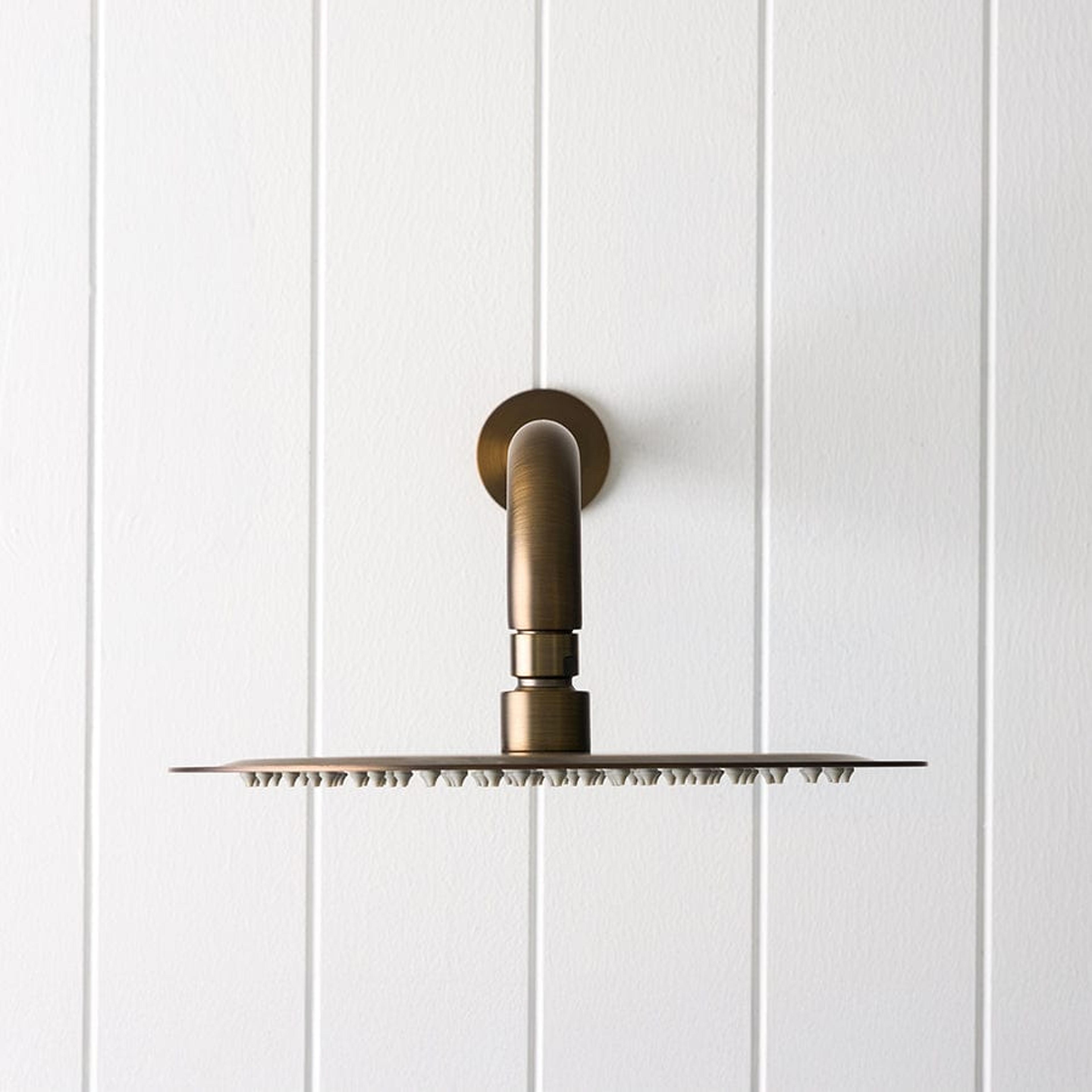 Yabby TAPWARE Wall Shower Arm and Head Antique Brass