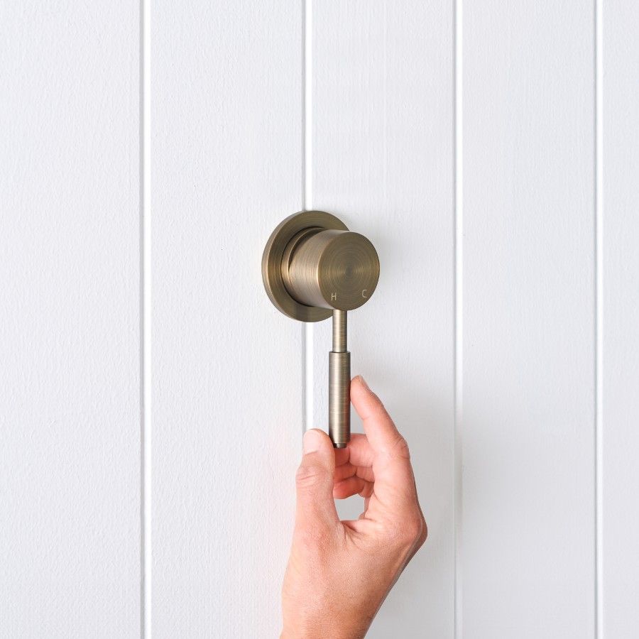 Melbourne Wall Mixer Antique Brass | TileCloud