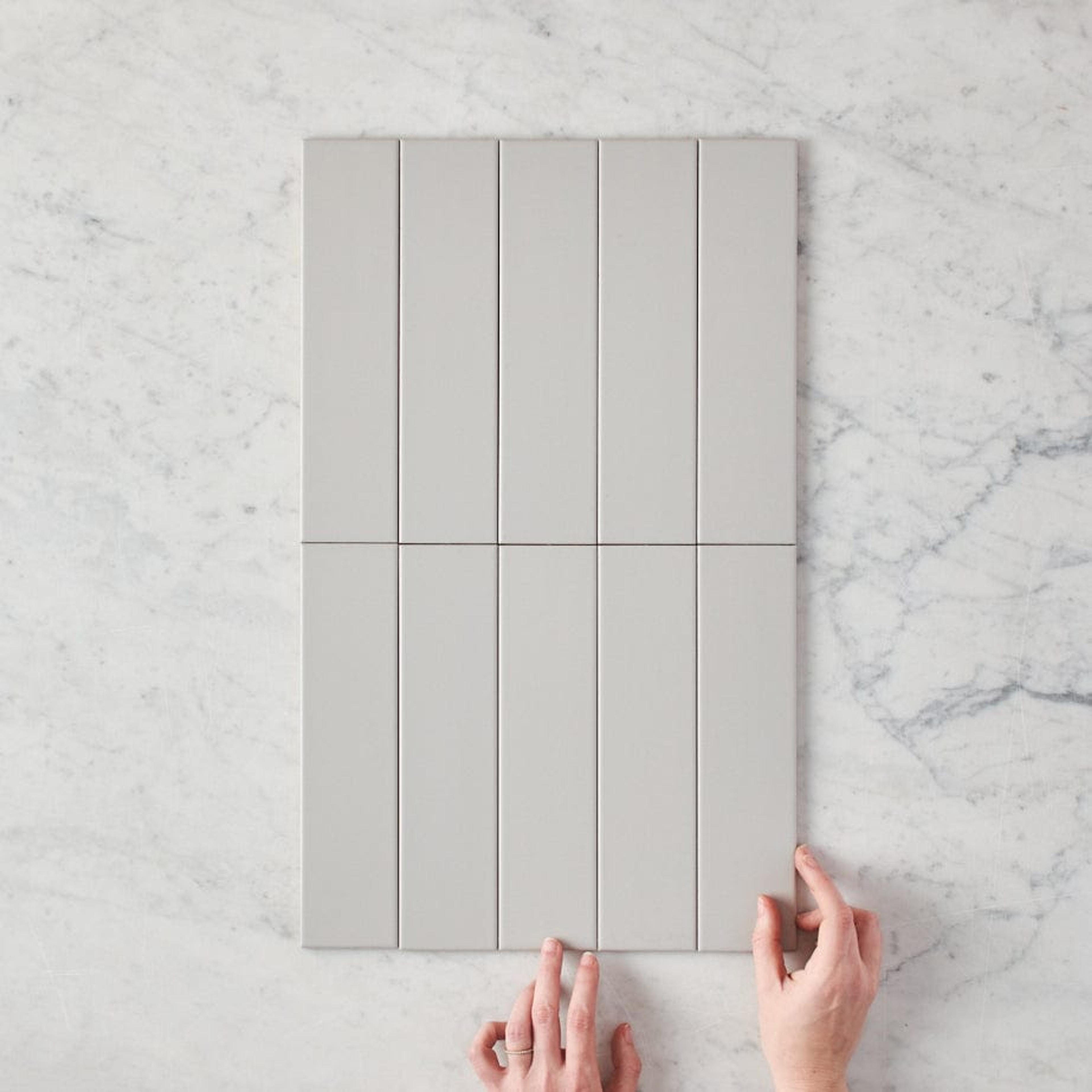 TileCloud TILE Riverton Gloss Grey Subway Tile