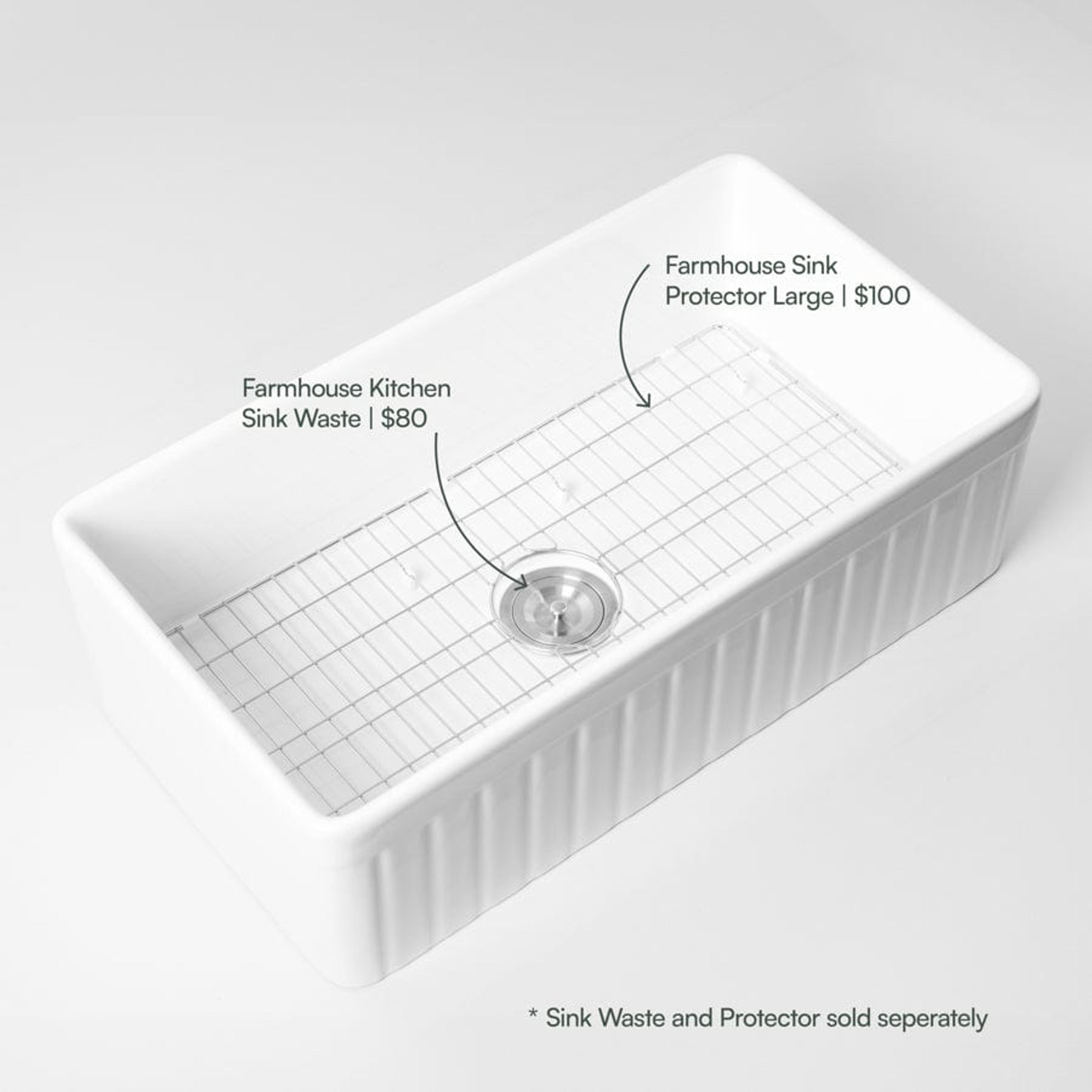 TileCloud BATHWARE Farmhouse Sink Protector Large