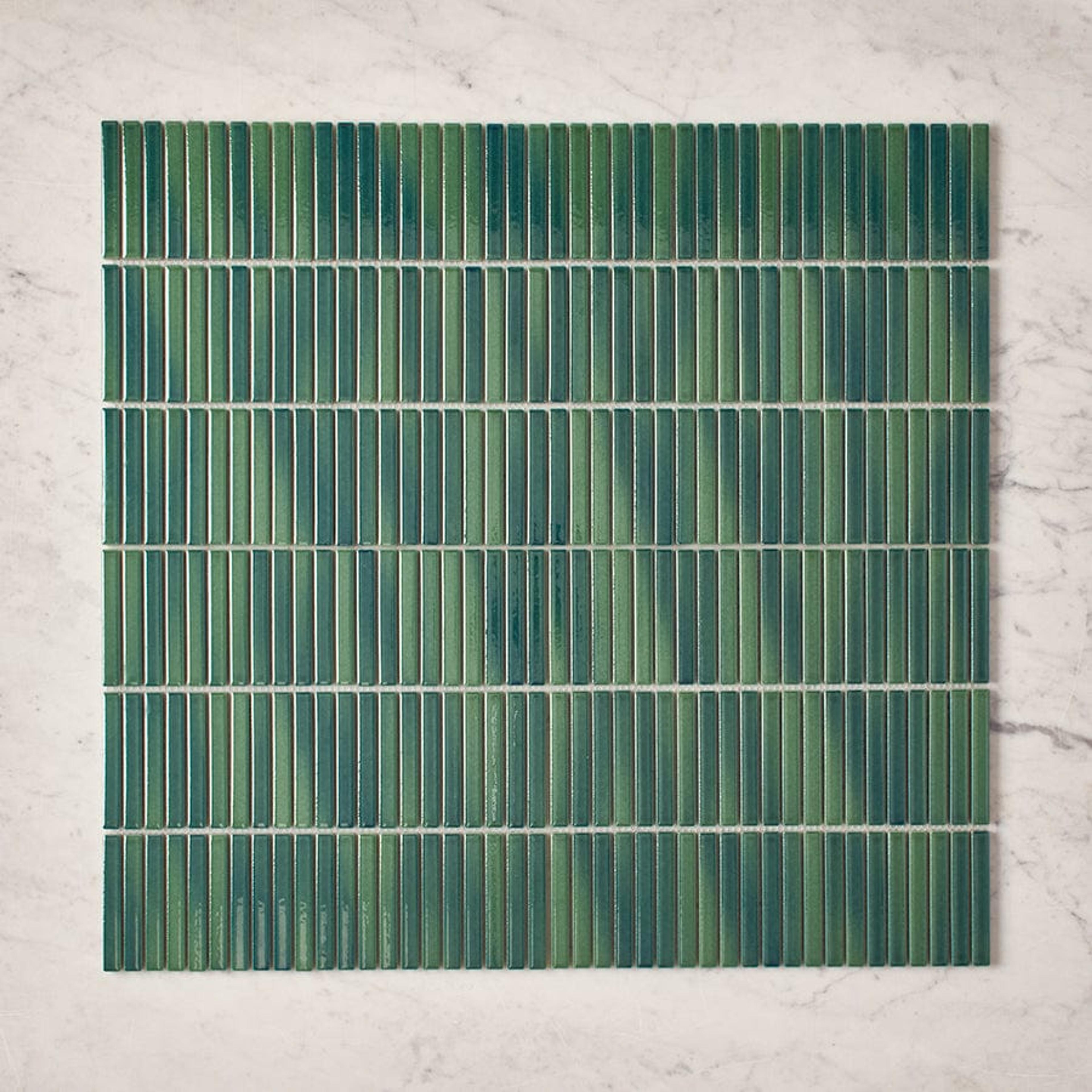 TileCloud TILE Coogee Antique Forrest Green Kit Kat Mosaic Tile
