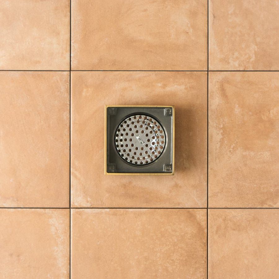 Tile Insert Floor Waste Antique Brass | TileCloud