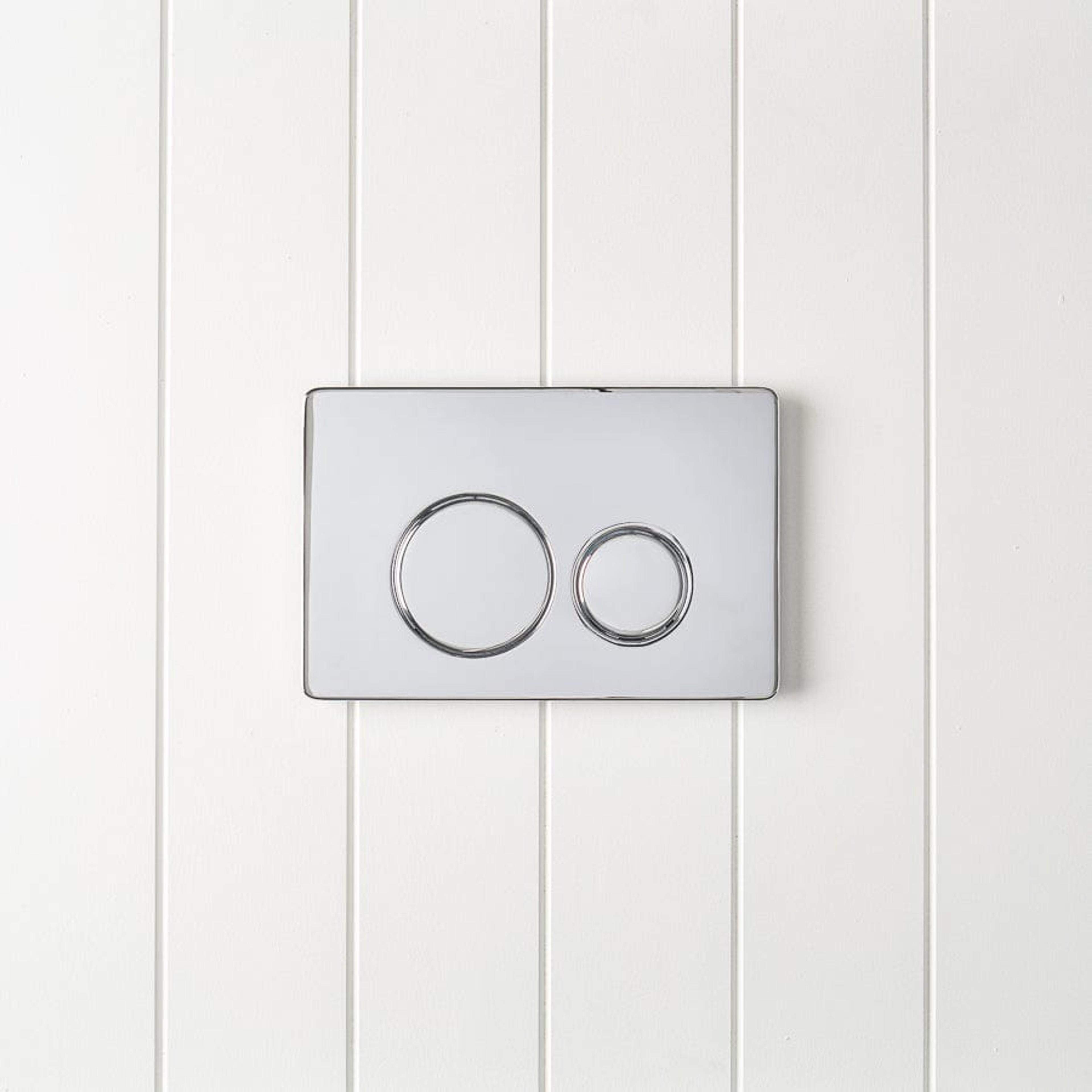 TileCloud TOILETS Curved In-Wall Toilet With Round Chrome Buttons