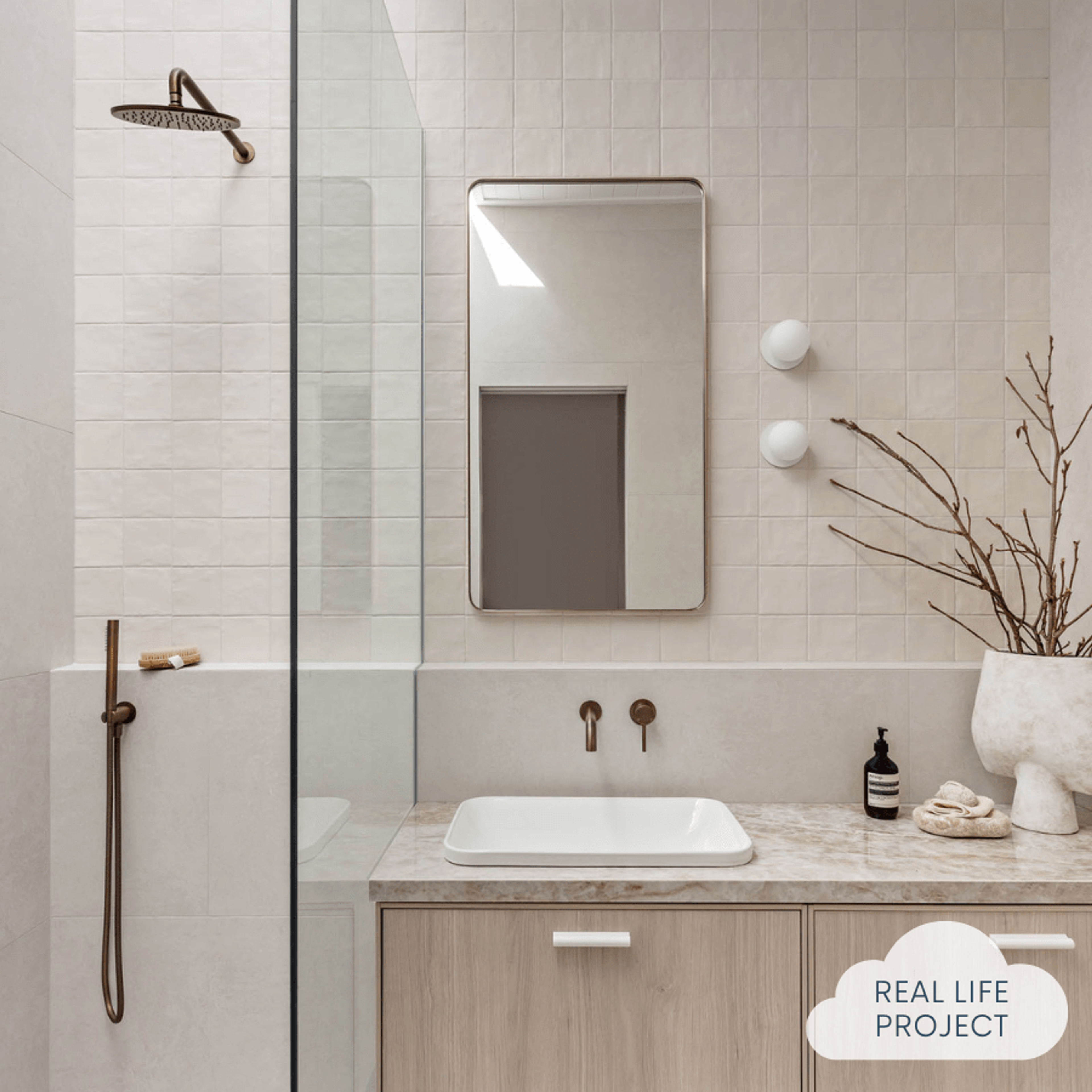 TileCloud TILE Newport Matte Bone Mixed Square Tile