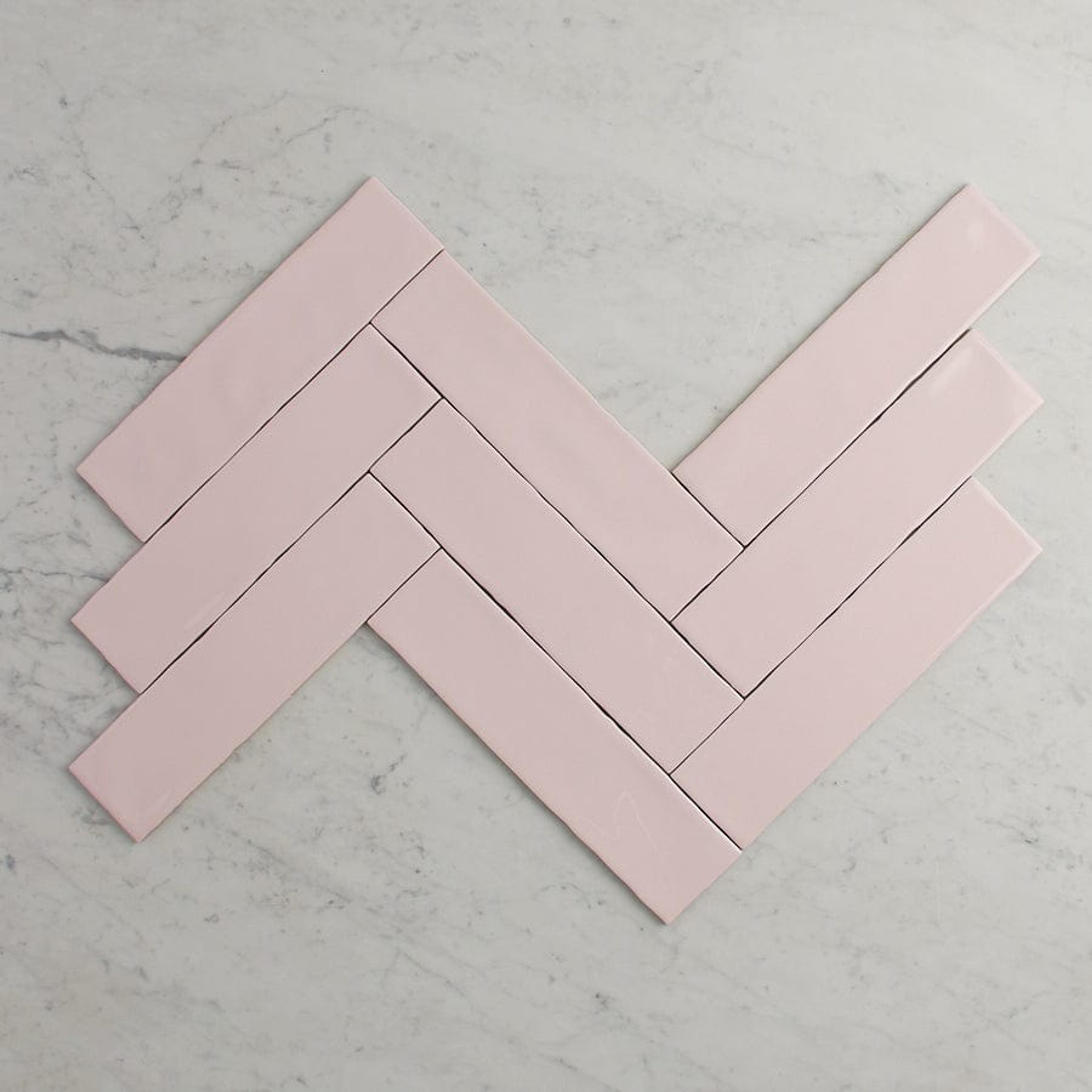 TileCloud TILE Newport Gloss Subway Baby Pink Tile