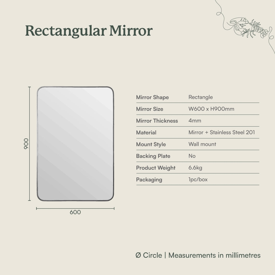 Rectangular Mirror Antique Brass | Yabby Tapware