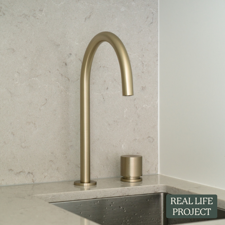 Round Benchtop Progressive Mixer Warm Brushed Nickel | Yabby