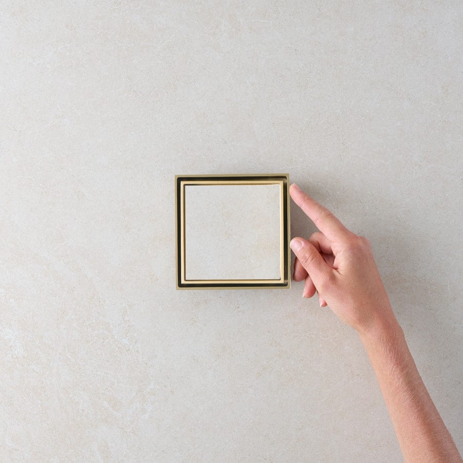 Yabby TAPWARE Tile Insert Floor Waste Large Brushed Brass