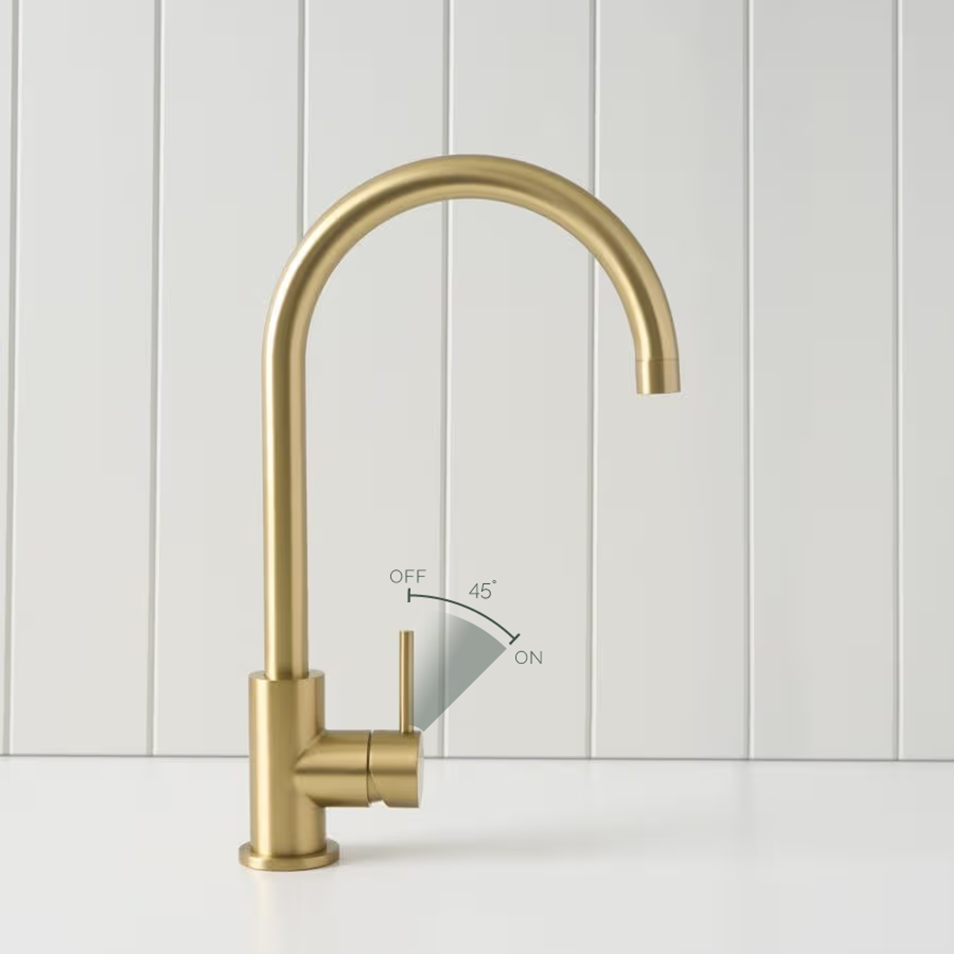 Sydney Round Kitchen Mixer Brushed Brass | Yabby Tapware