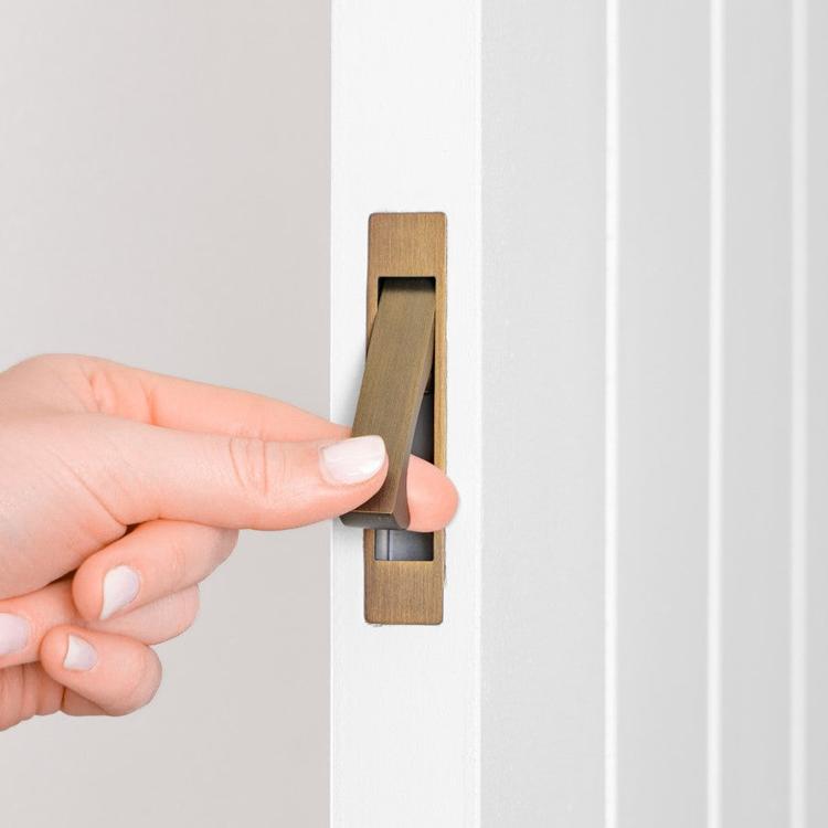 Concealed Hook Pull Handle Antique Brass | Yabby