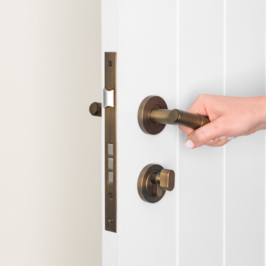 Front Door Lock Set Antique Brass | TileCloud