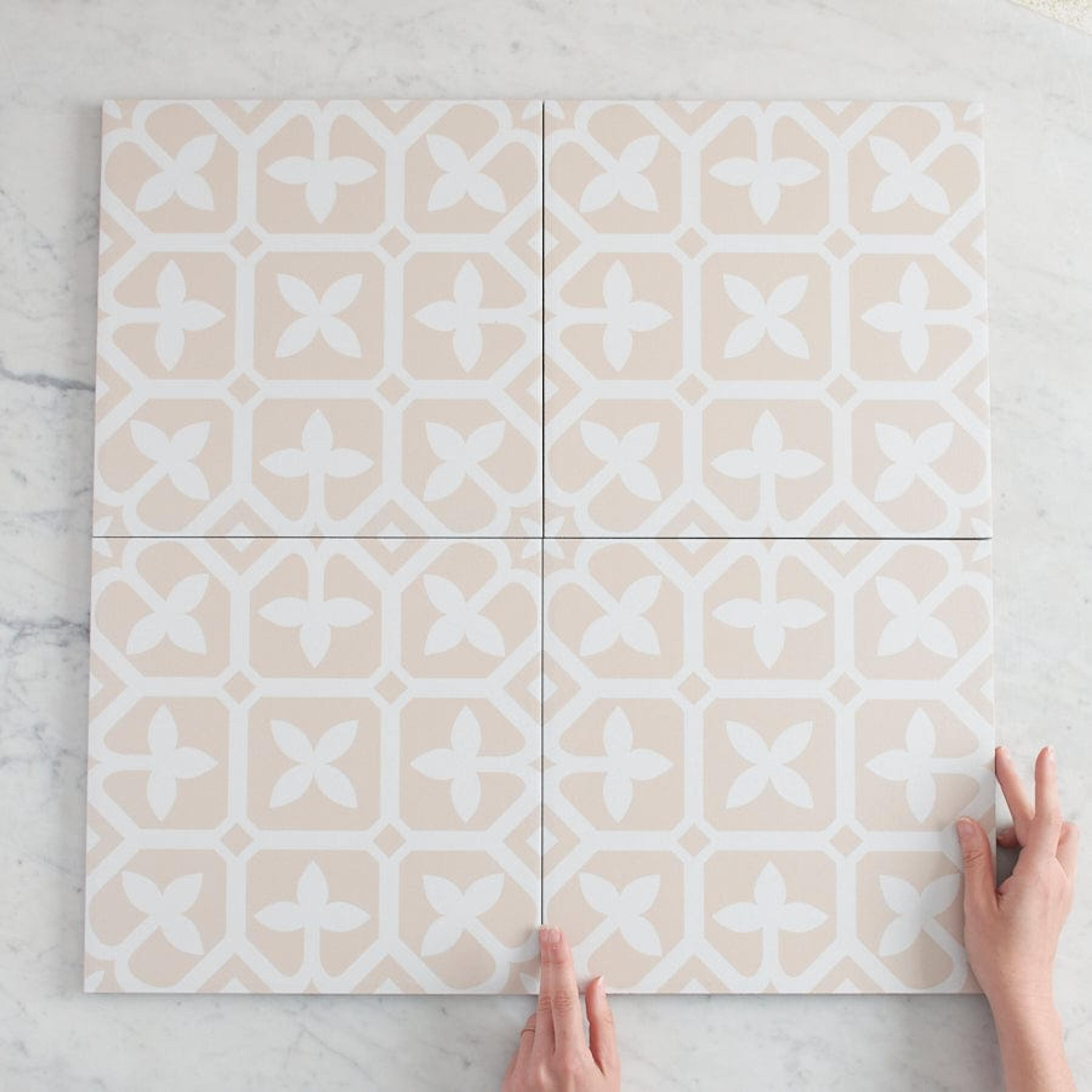 TileCloud TILE Palm Beach Peach Encaustic Look Tile