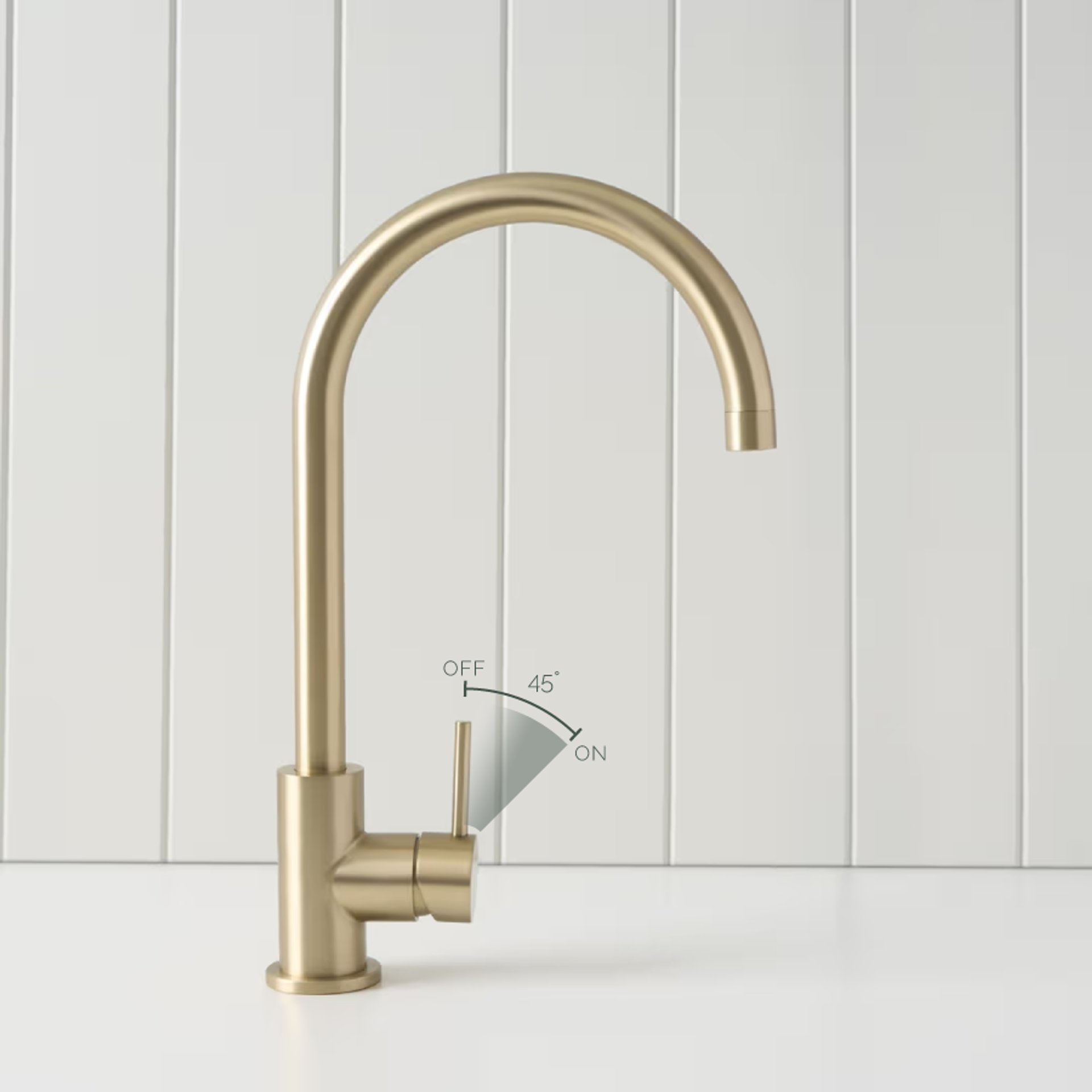 Sydney Round Kitchen Mixer Warm Brushed Nickel | Yabby