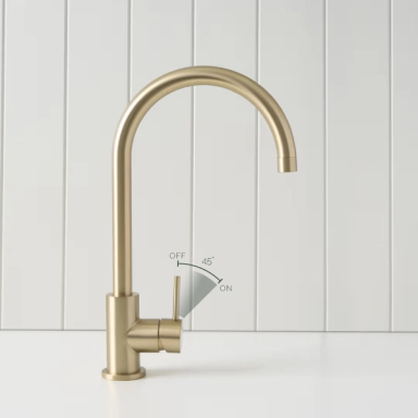 Sydney Round Kitchen Mixer Warm Brushed Nickel | Yabby