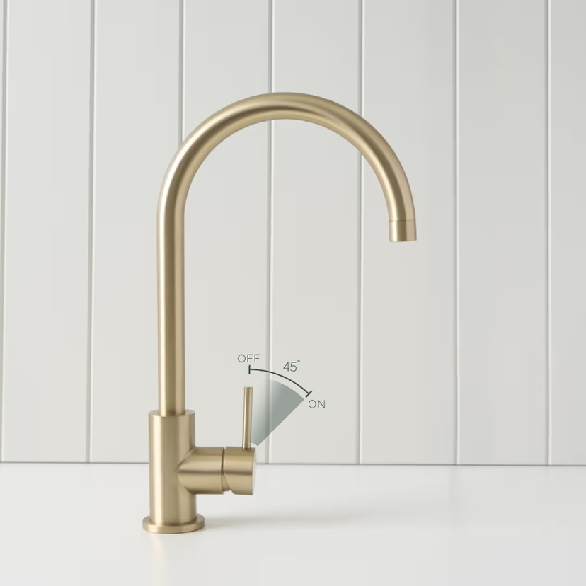 Sydney Round Kitchen Mixer Warm Brushed Nickel | Yabby