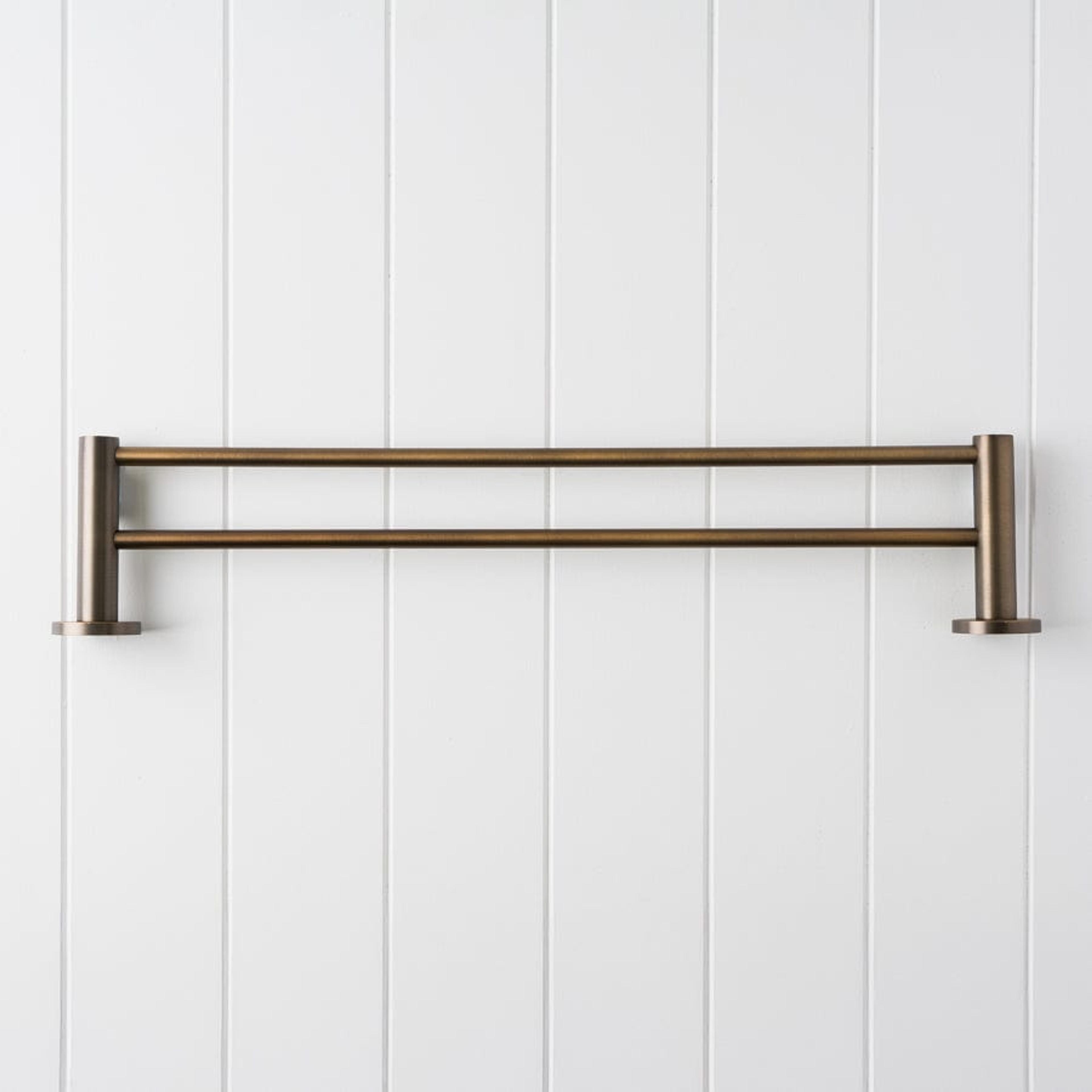 TileCloud TAPWARE Melbourne Double Towel Rail Antique Brass