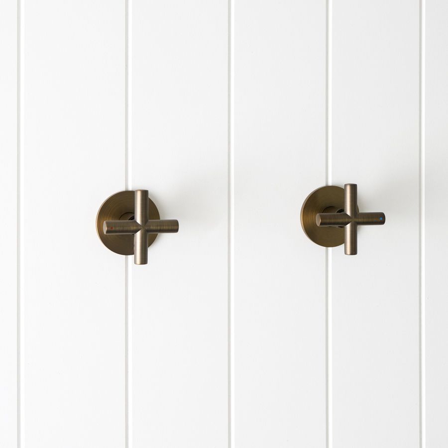Cross Taps Antique Brass | TileCloud