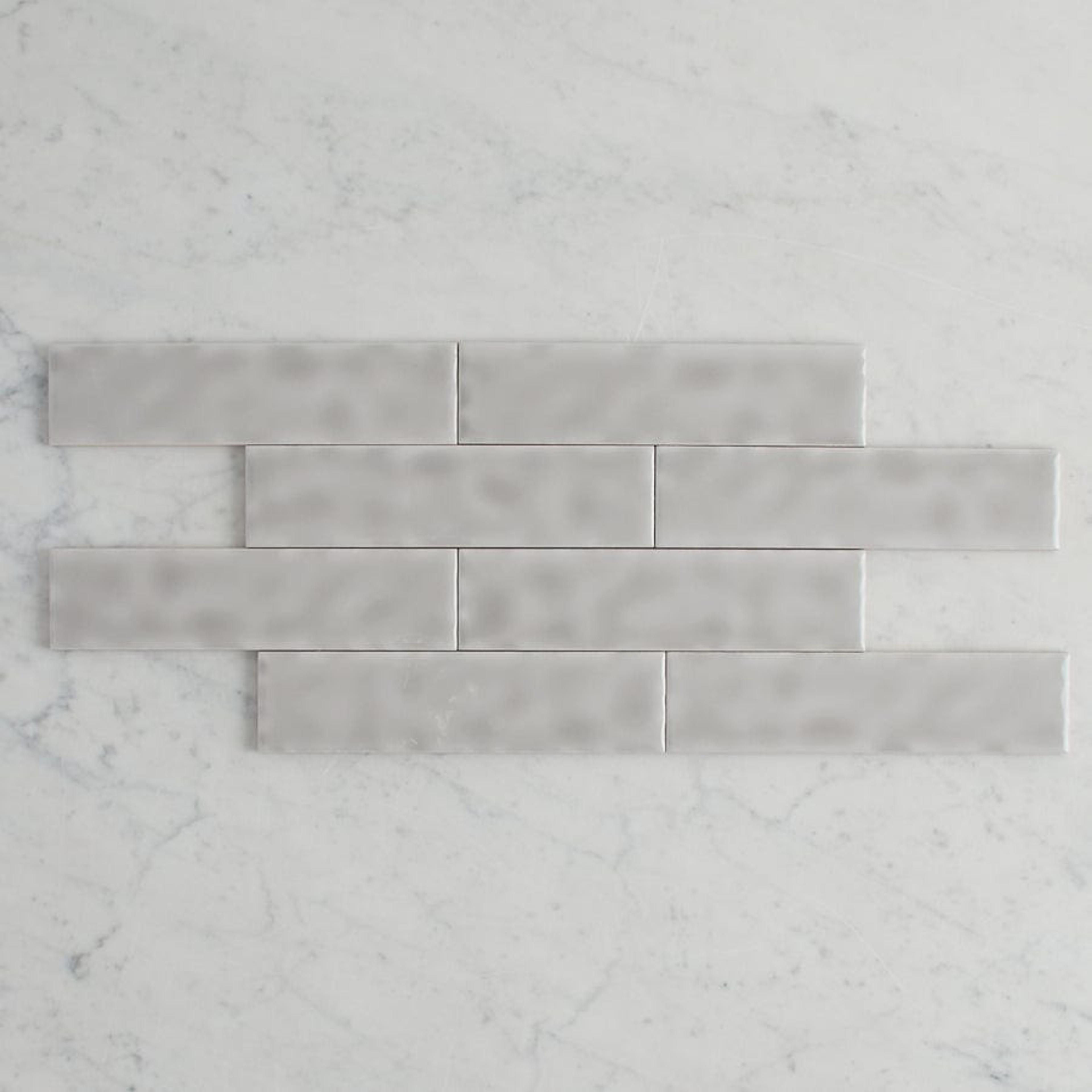 TileCloud TILE Newport Gloss Mini Subway Grey Tile