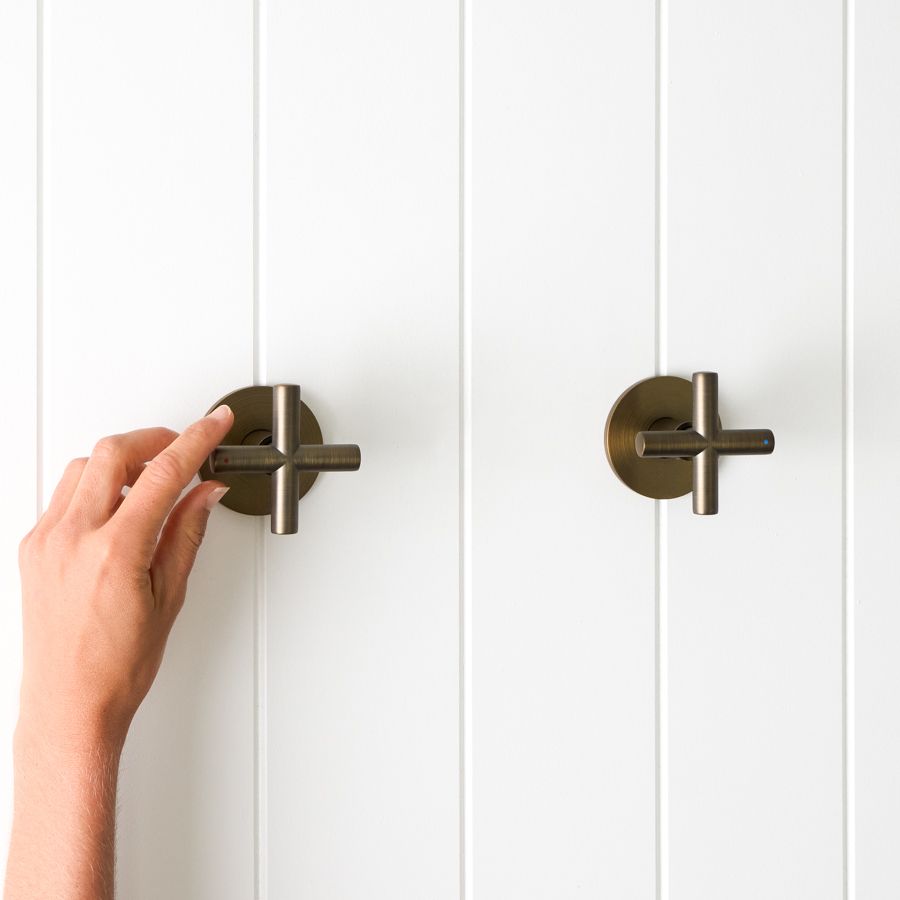 Cross Taps Antique Brass | TileCloud