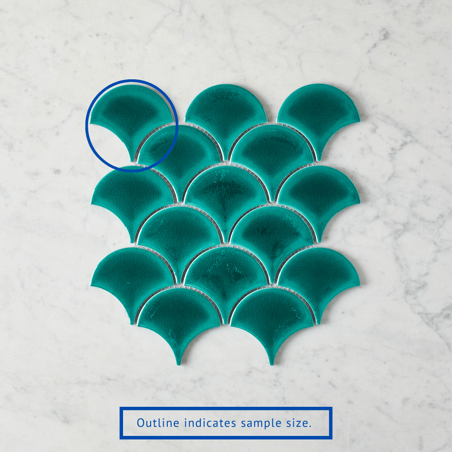 TC SAMPLE Coral Bay Gloss Teal Fish Scale Sample