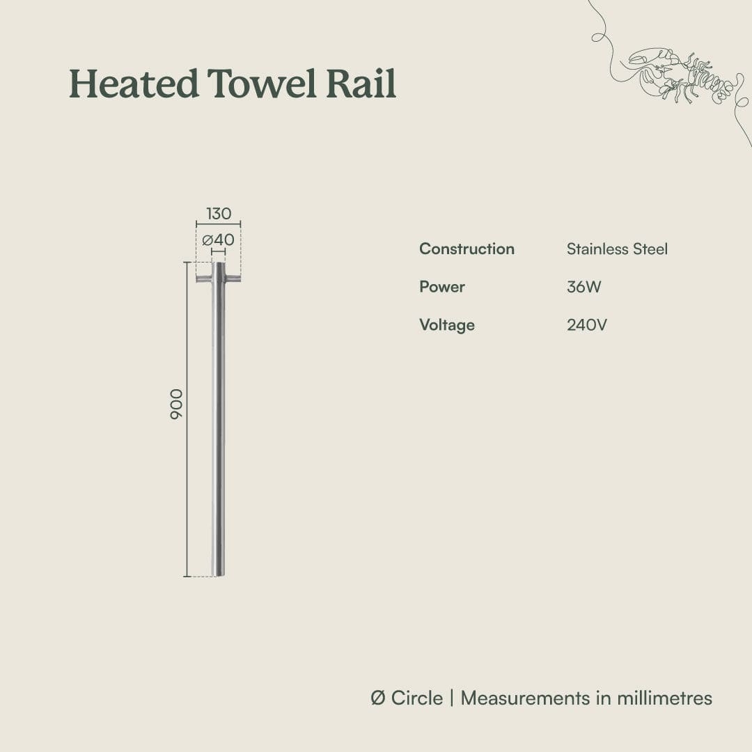 TileCloud TAPWARE Heated Towel Rail Brushed Brass