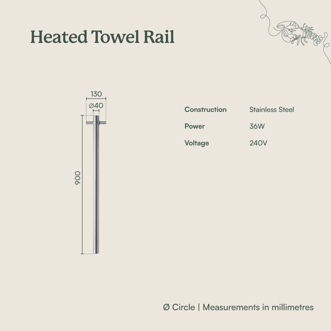 TileCloud TAPWARE Heated Towel Rail Brushed Brass