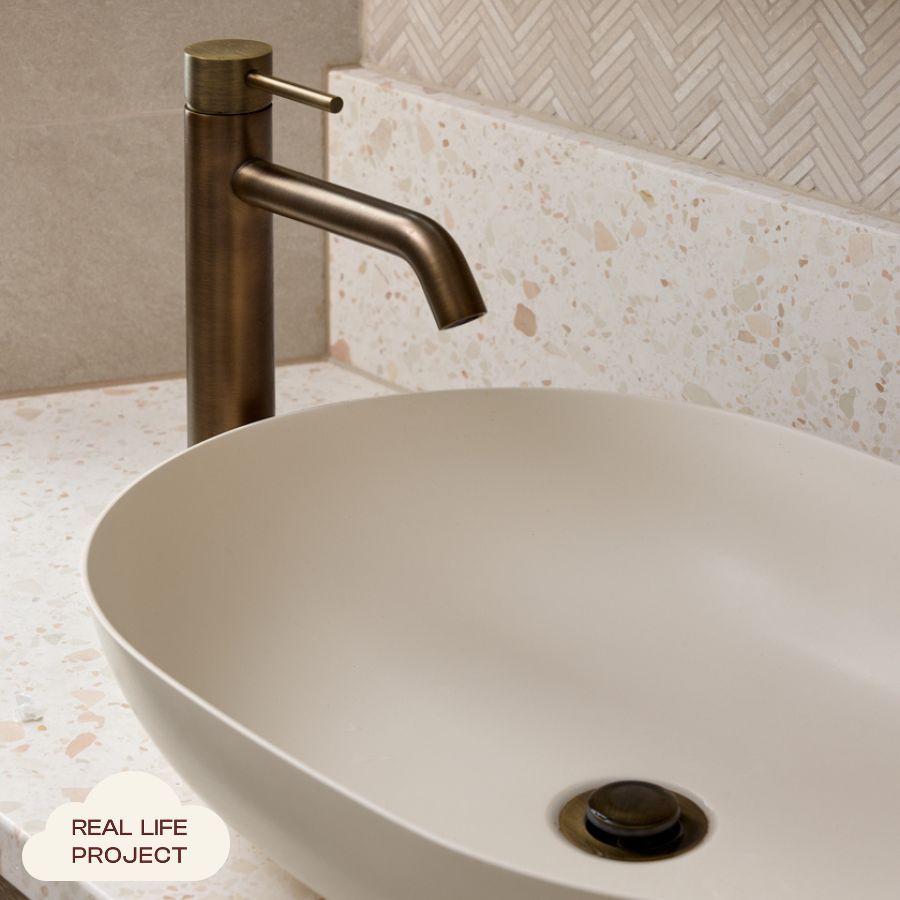 トップス Misha & Puff Antique Brass Folk Tile 3y Pop Up Waste - No Overflow - Antique Brass | TileCloud