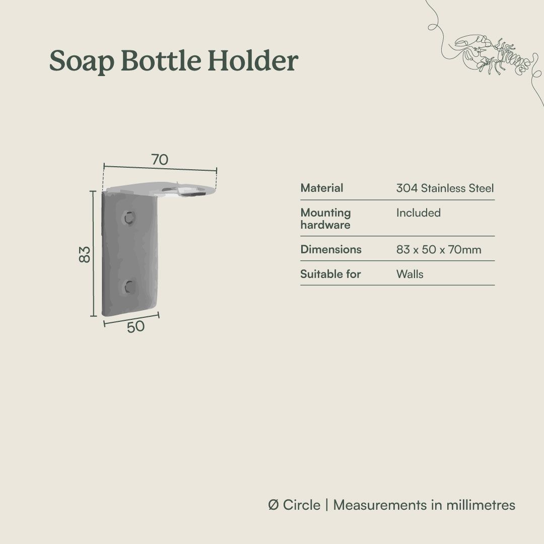 Soap Bottle Holder Brushed Brass | Yabby