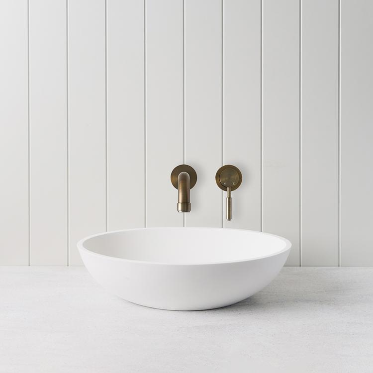 Above Counter Curved Oval Basin Matte White | Yabby