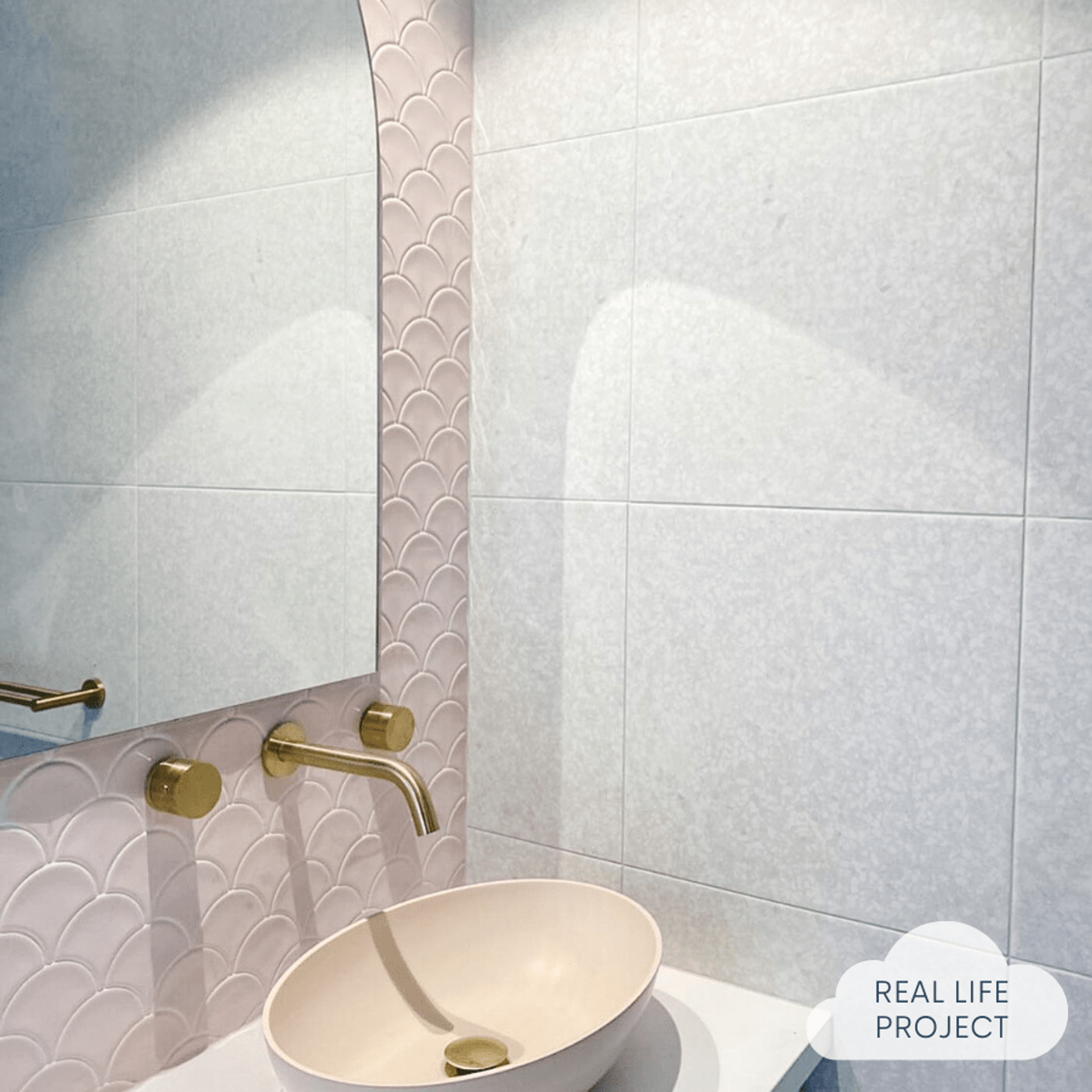 Coral Bay Gloss Pink Fish Scale Tile | TileCloud