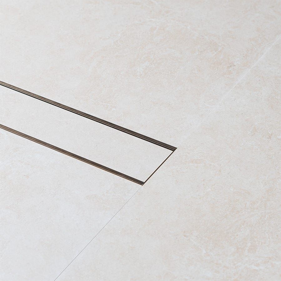 Aluminium Tile Insert Strip Drain - Cut to size - 2M Antique Brass | Yabby