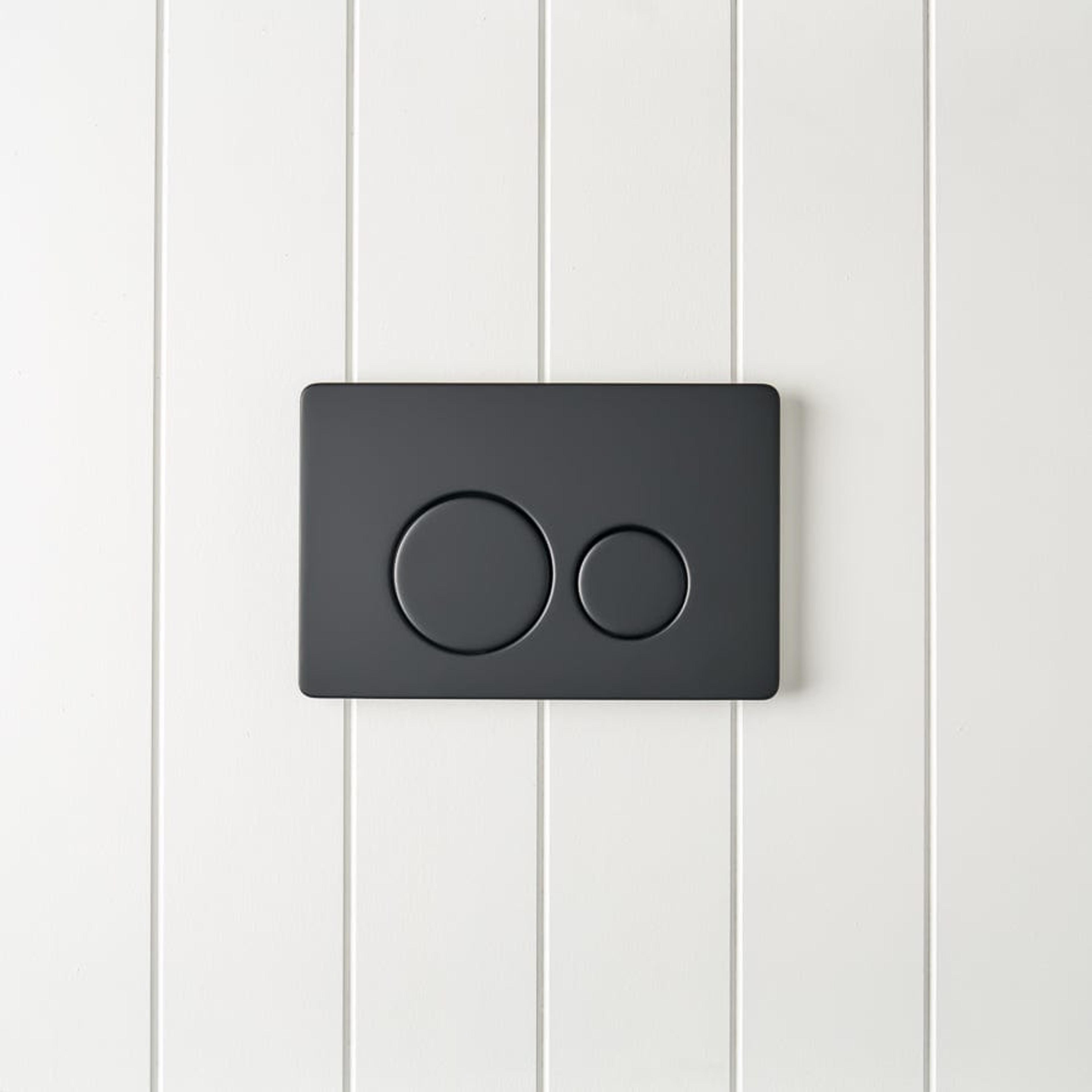 TileCloud TOILETS Curved In-Wall Toilet With Round Matte Black Buttons