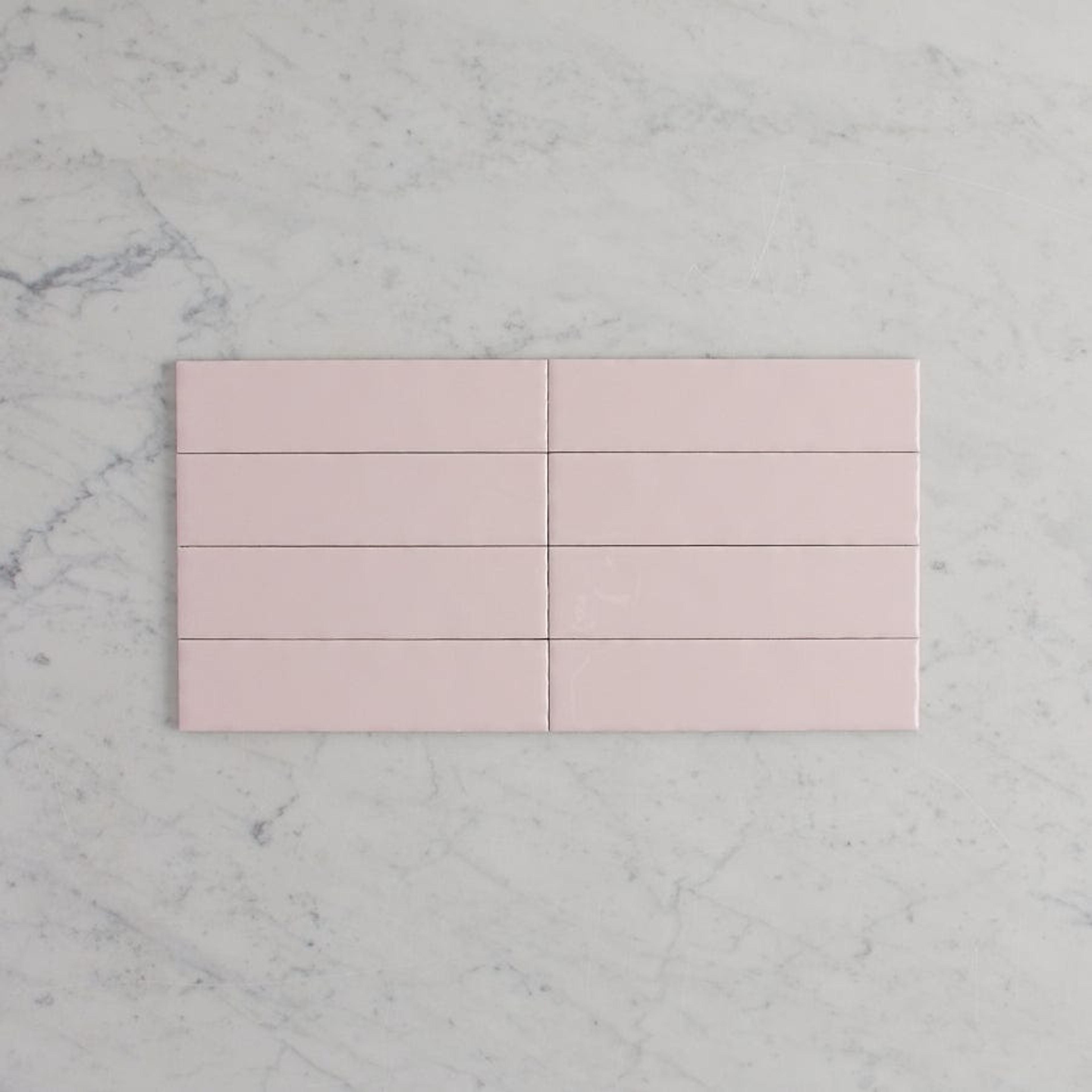 TileCloud TILE Newport Gloss Mini Subway Baby Pink Tile