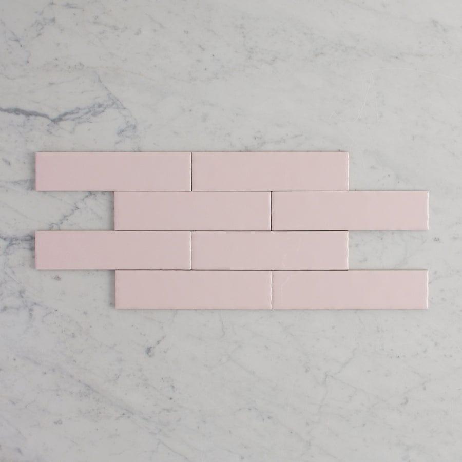 TileCloud TILE Newport Gloss Mini Subway Baby Pink Tile